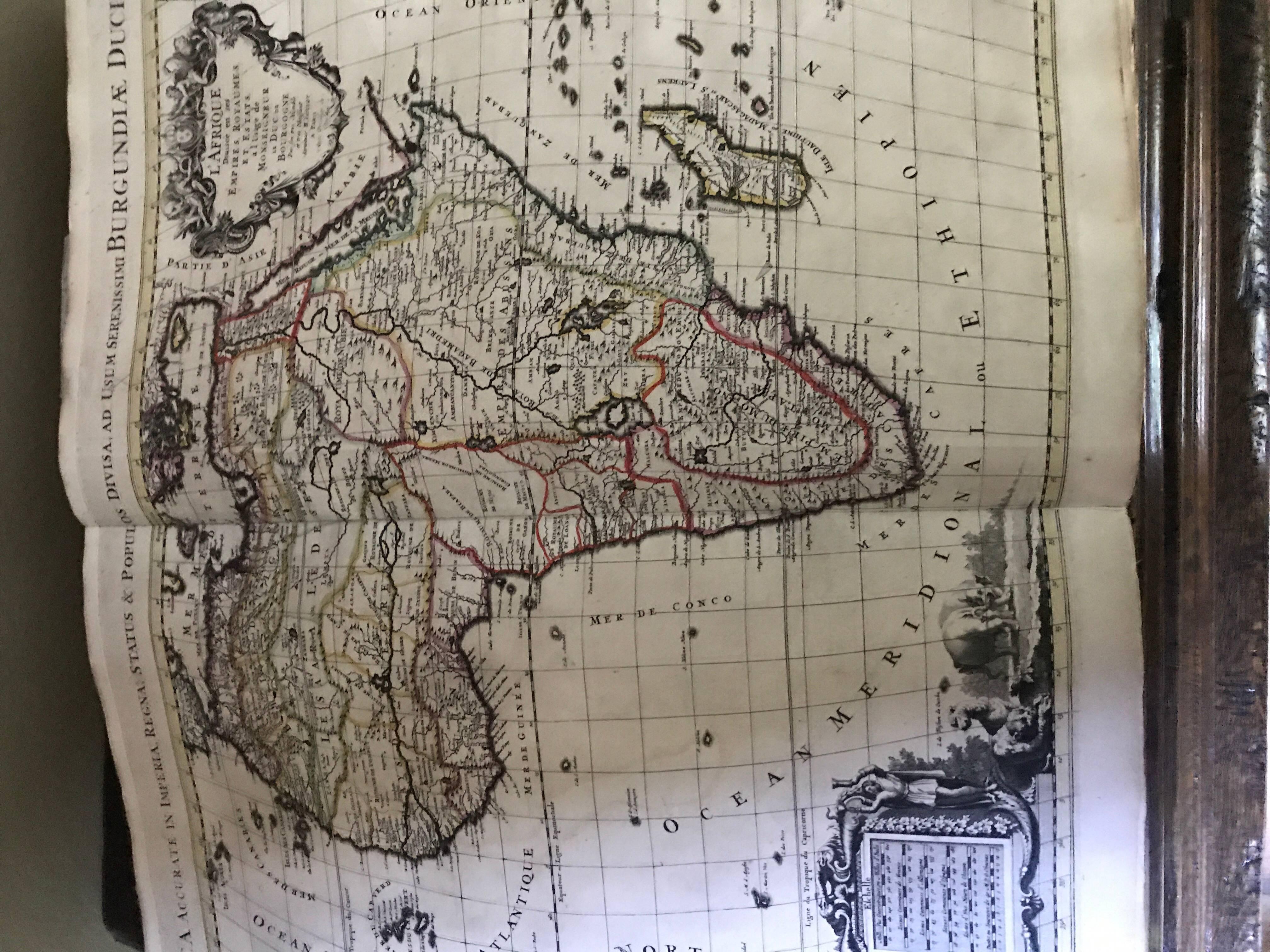 Atlas Minor Du Monde Geographie du monde 1695 17ème siècle en couleur faite à la main en vente 5