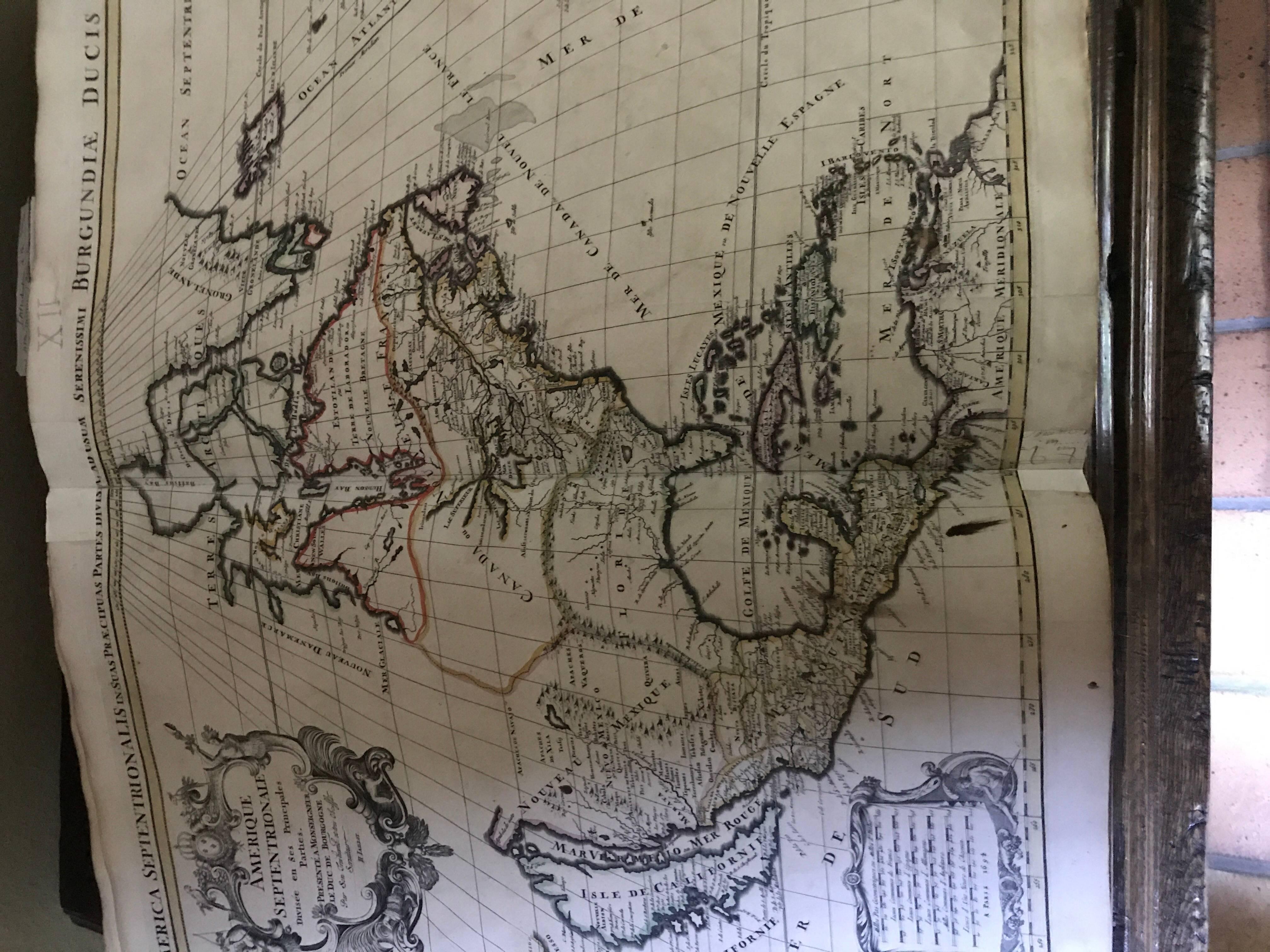 Atlas Minor Du Monde Geographie du monde 1695 17ème siècle en couleur faite à la main en vente 6