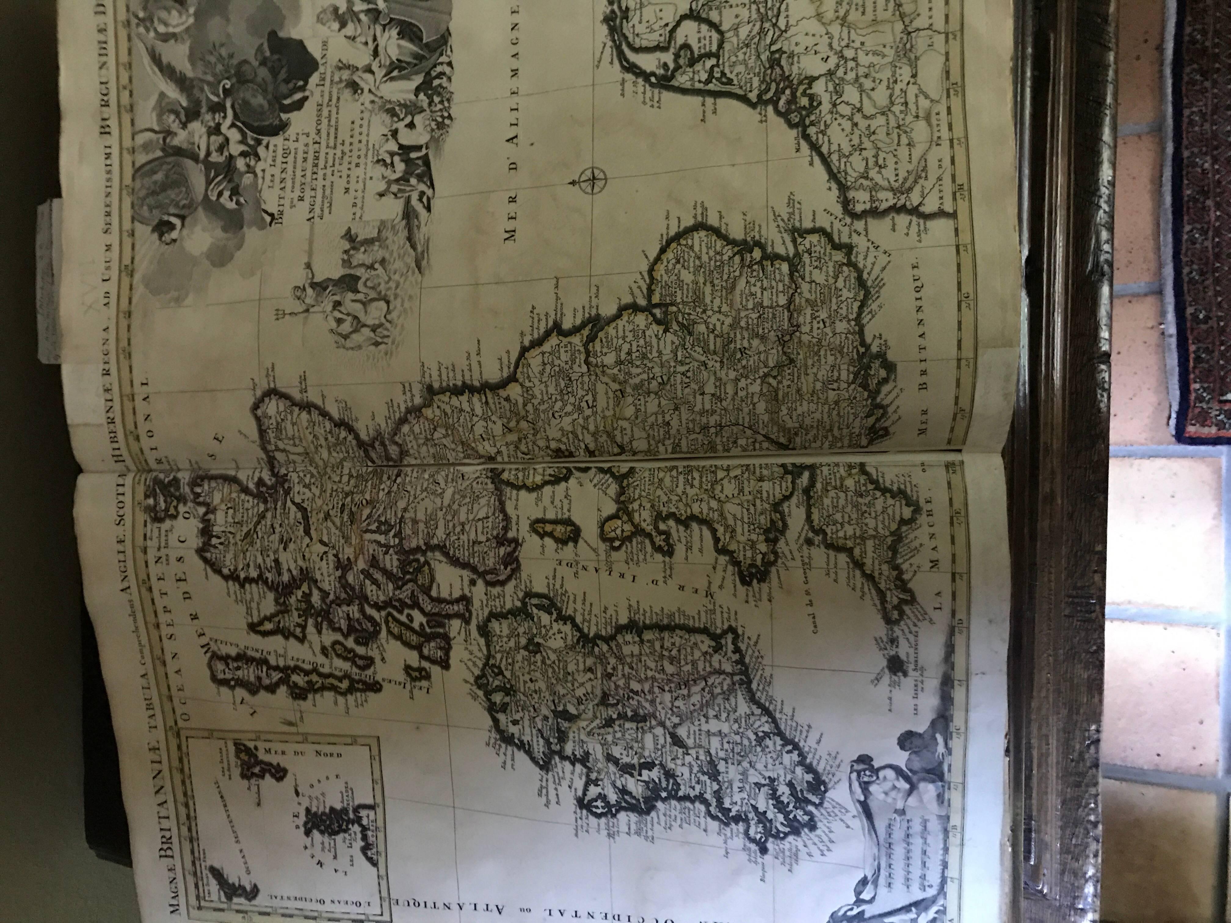Atlas Minor Du Monde Geographie du monde 1695 17ème siècle en couleur faite à la main en vente 9