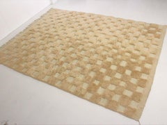 Atlas Mountain Weavers: Checkerboard Tufted Caramel Beni Mrit Rug