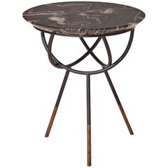 Atlas Oil-Rubbed Bronze End Table with Black Marble Top by Avram Rusu Studio
