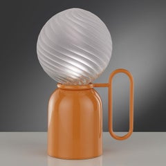 Atlas Orange Metal and Borosilicate Glass Table Lamp