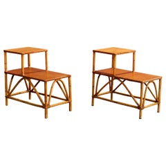 Atlas Plywood Corp, Side Tables, Bamboo, Rattan, Maple, USA, 1950s