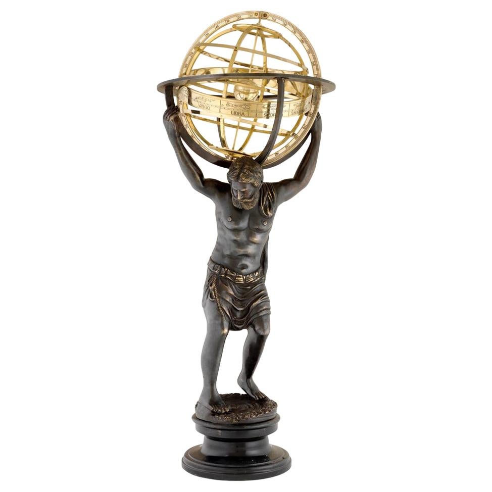Atlas Sculpture with Globe