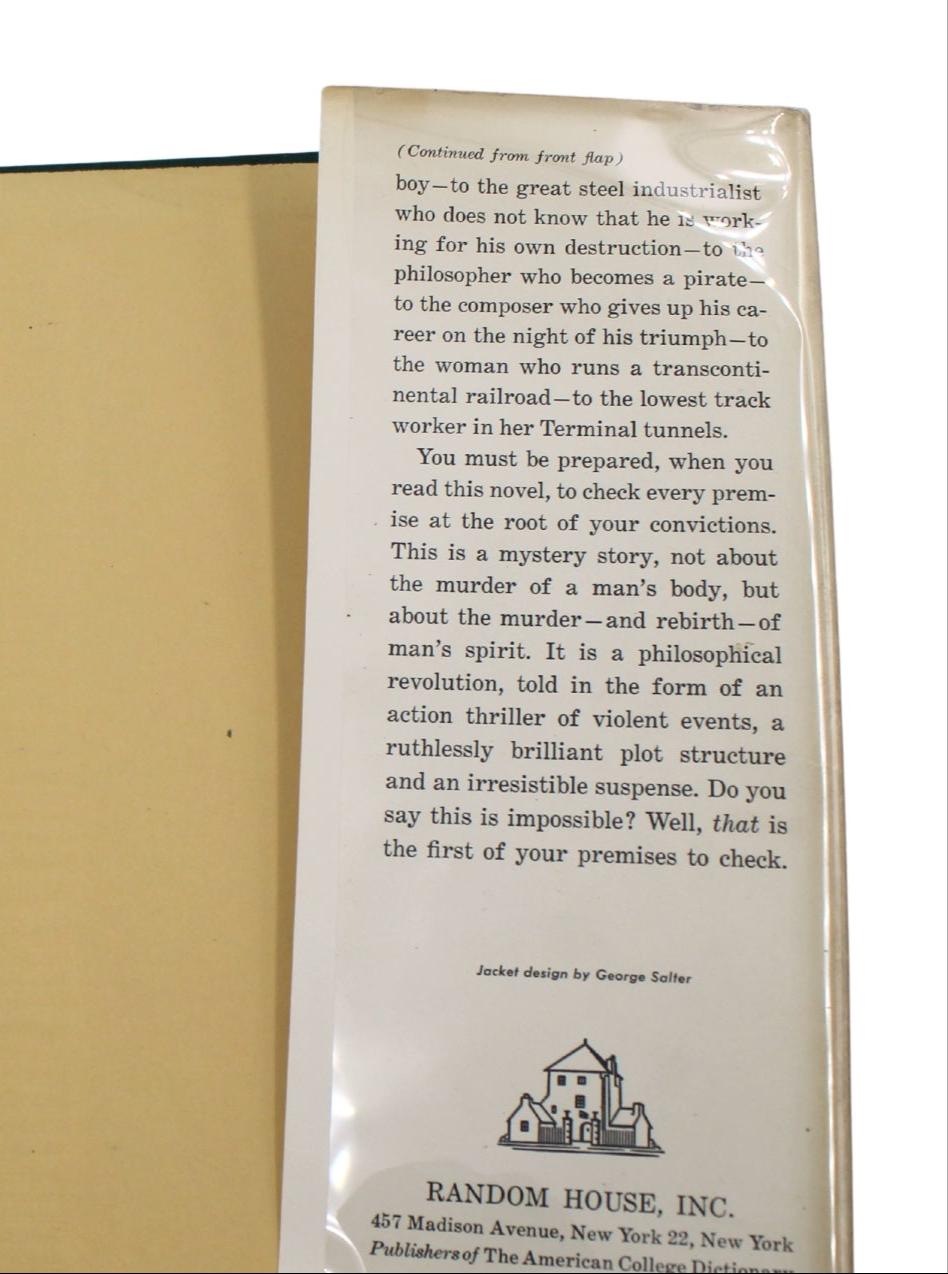 Atlas Shrugged par Ayn Rand, première édition, première impression, sous jaquette, 1957 en vente 9