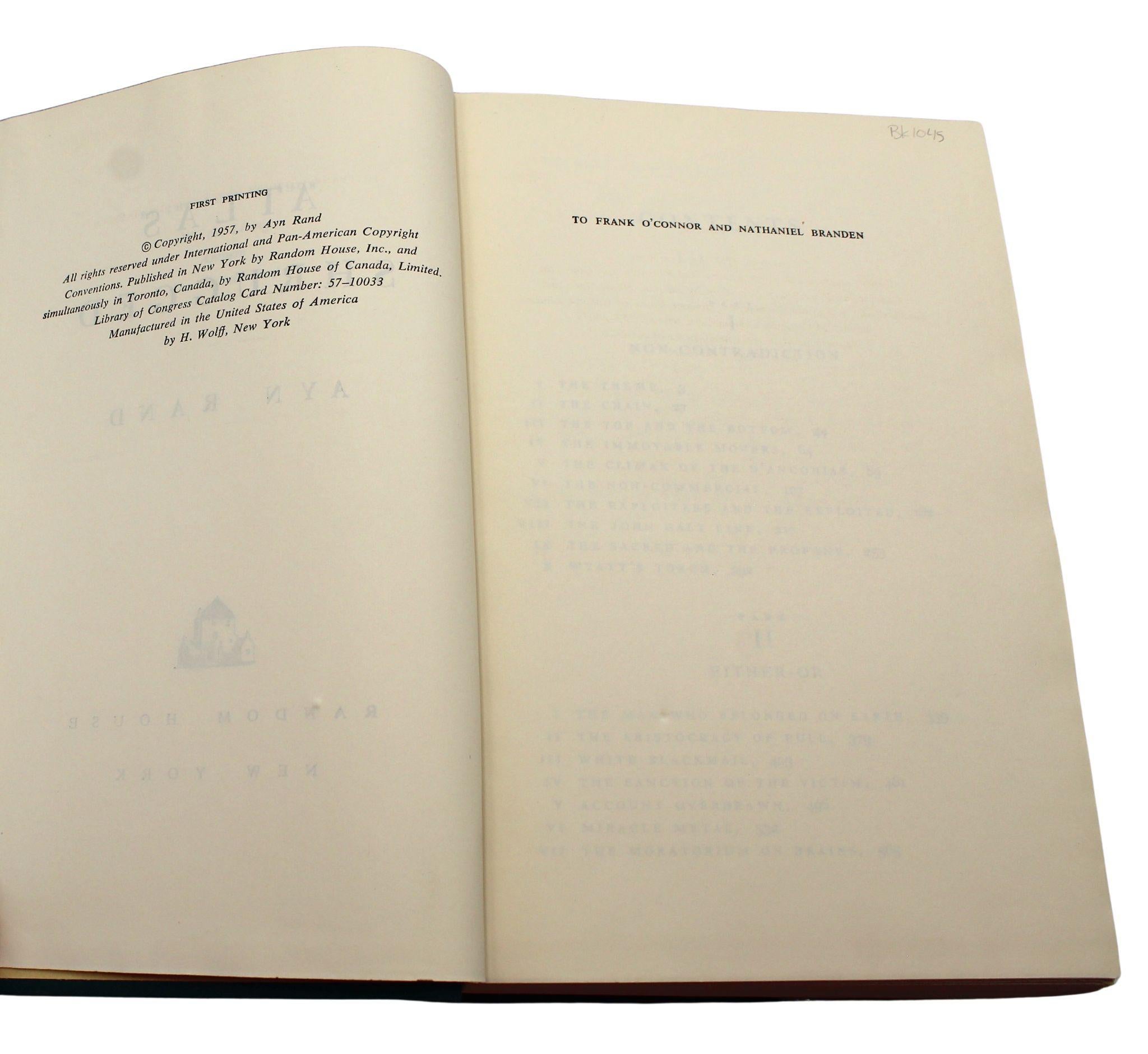Atlas Shrugged by Ayn Rand, First Edition in Original Dust Jacket, 1957 5