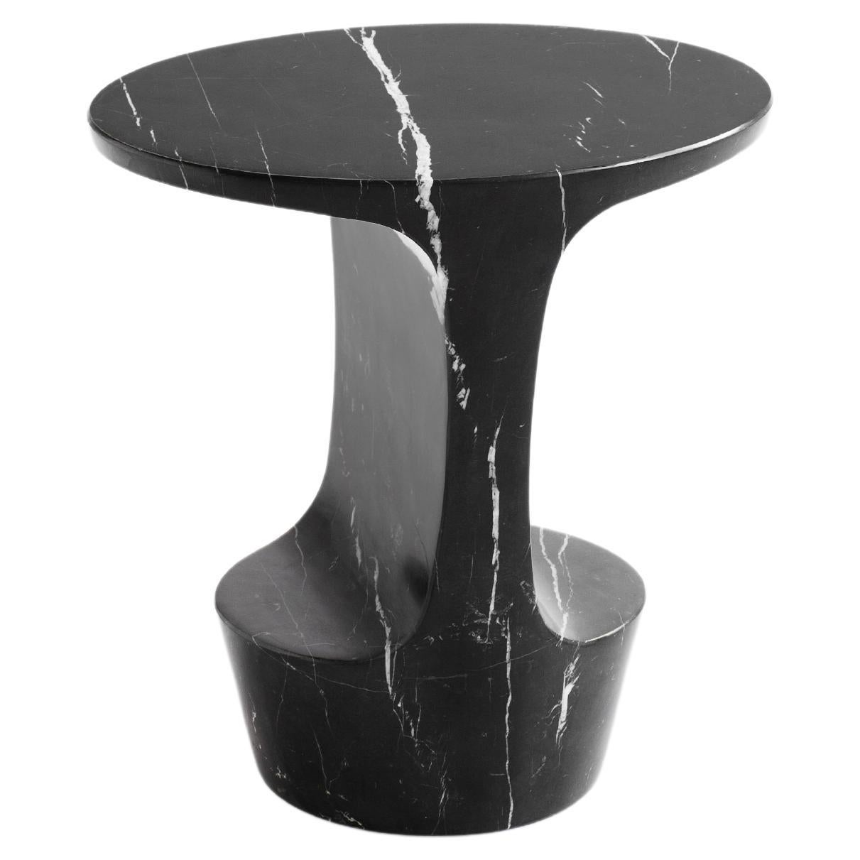 Atlas Side Table in Nero Marquina Marble by Adolfo Abejon for Formar For Sale