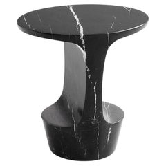 Side Table in Nero Marquina Marble, Atlas by Adolfo Abejon