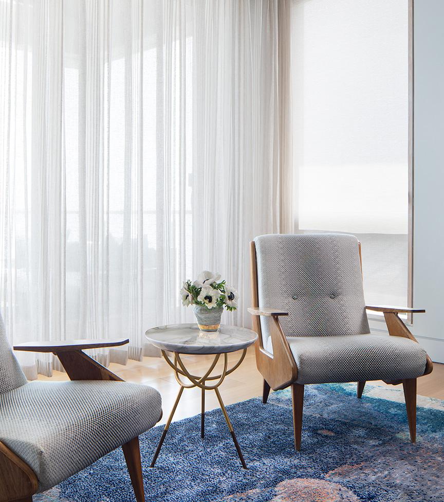 The Atlas table consists of a 1 1/4” thick chamfered stone top resting on a delicately trellised solid brass base with hardwood feet. The table is available as a smaller side table (16