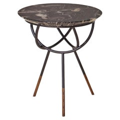 Atlas Side Table: Oil-Rubbed Bronze and Black Marble Top by Avram Rusu Studio