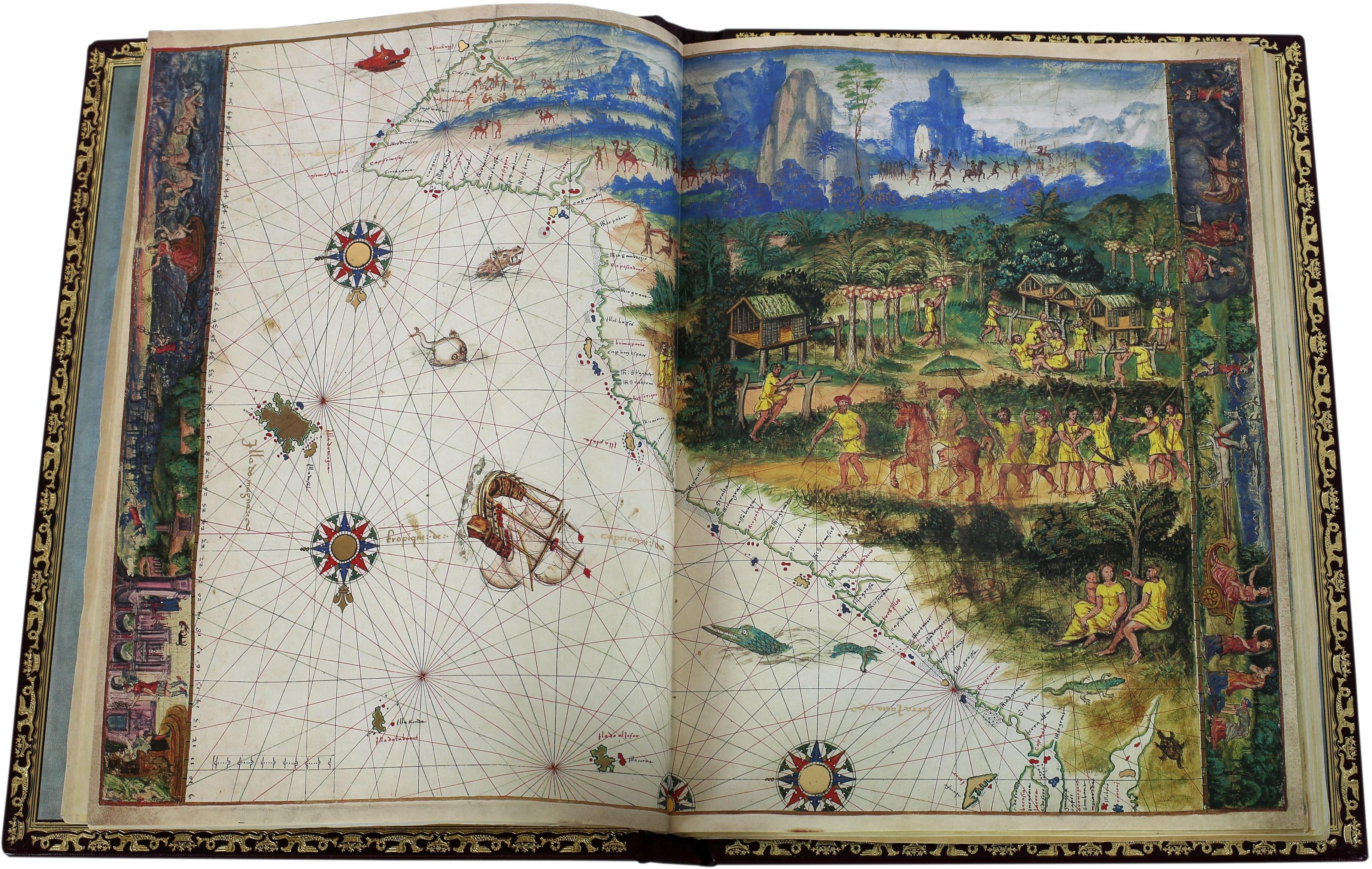 French Atlas Vallard, One-Time Only Limited Facsimile Edition of the Atlas of 1547 For Sale