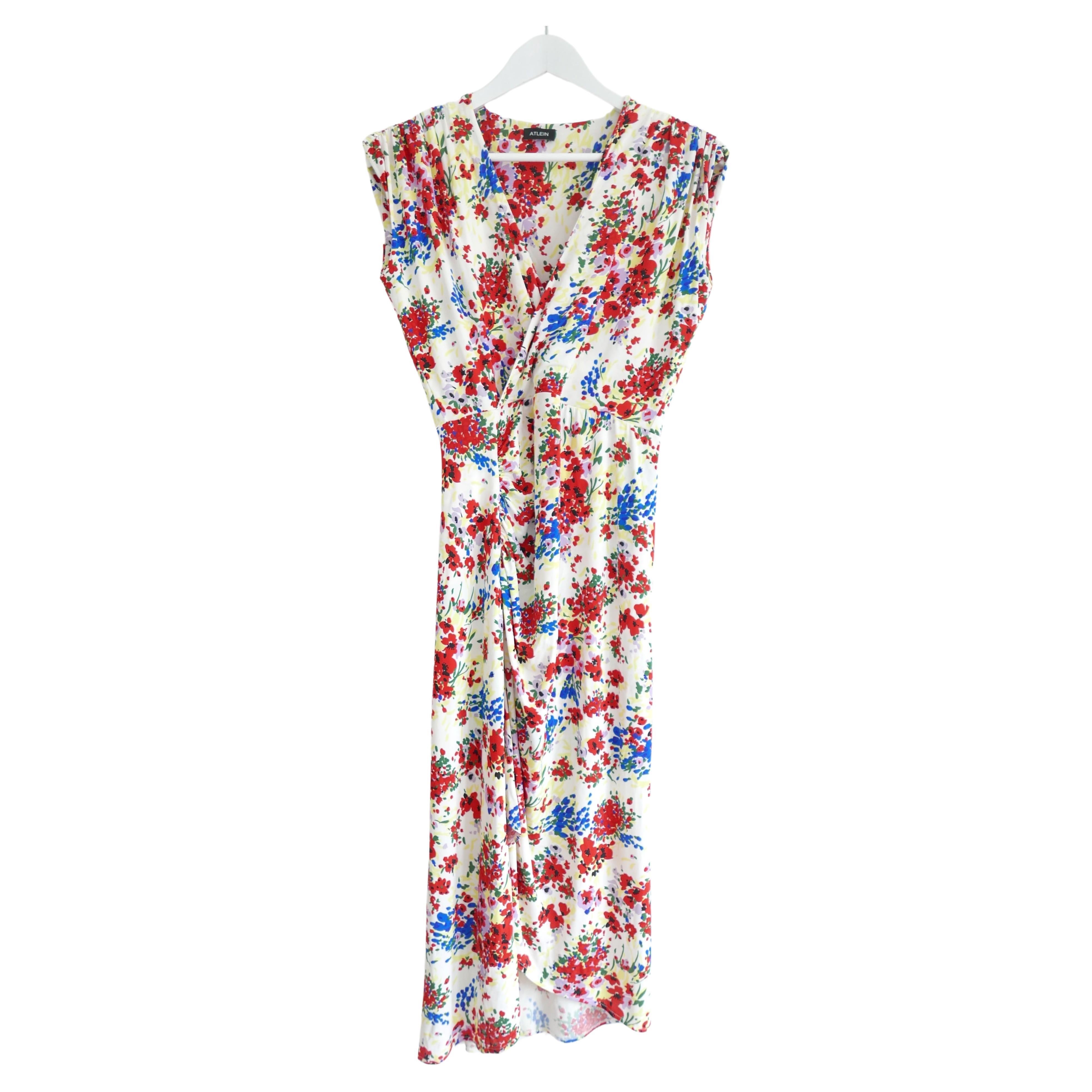 Vestido estampado floral fruncido Atlein en venta