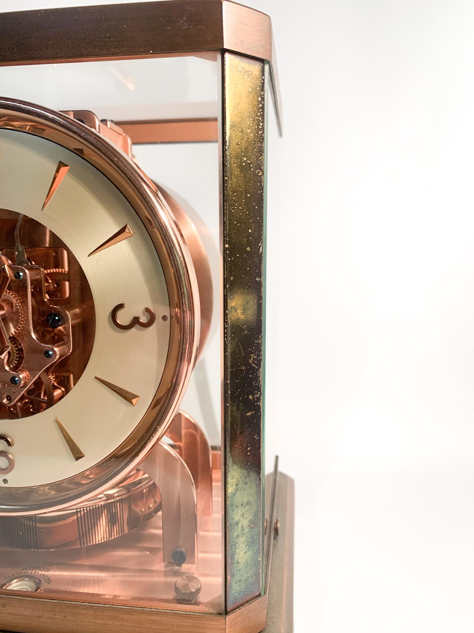 Swiss Atmos by Jaeger Le Coultre Classic Model Plated in Rose Gold For Sale