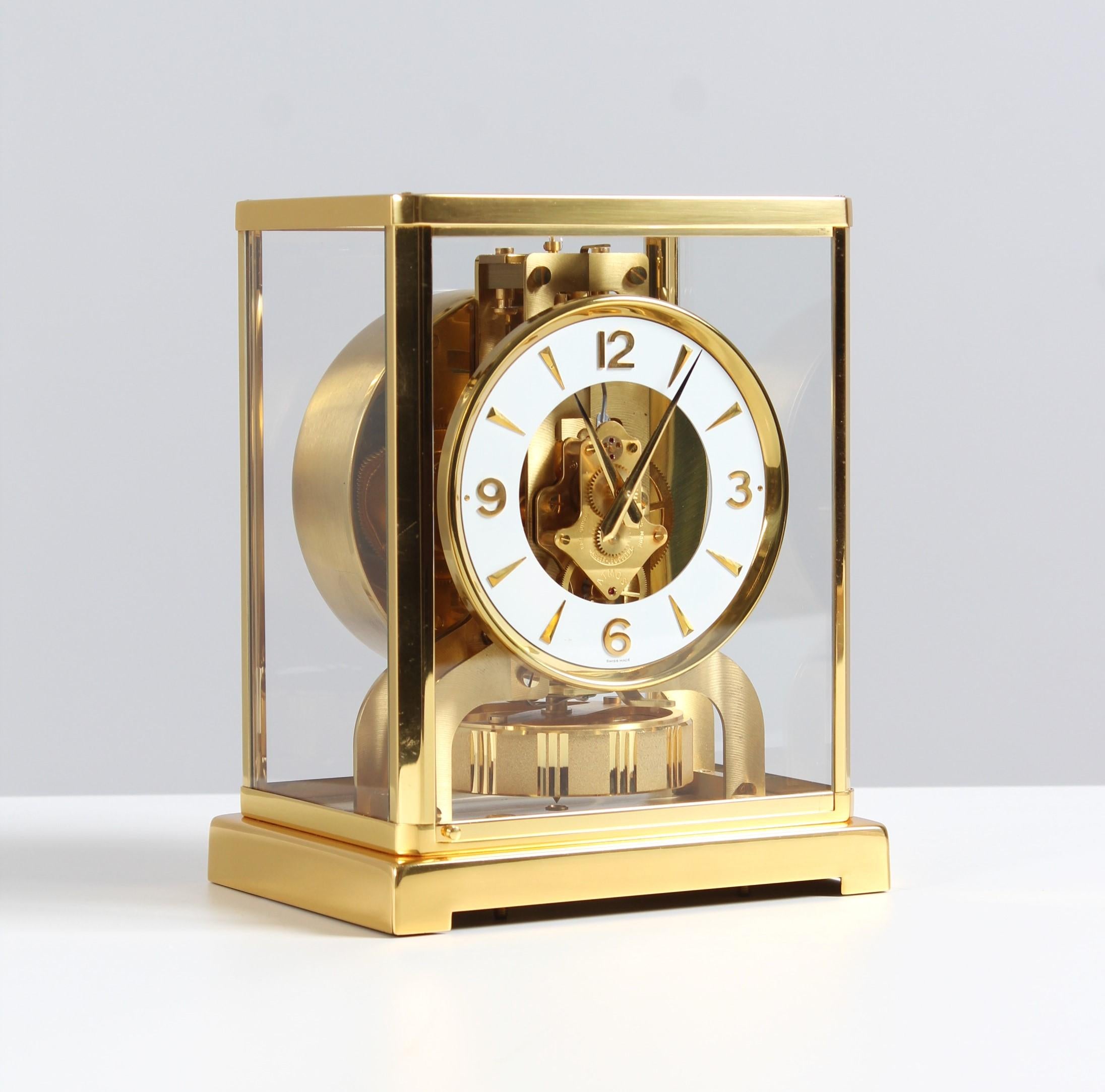 Brass Atmos Clock by Jaeger Lecoultre, Manufactured in 1973