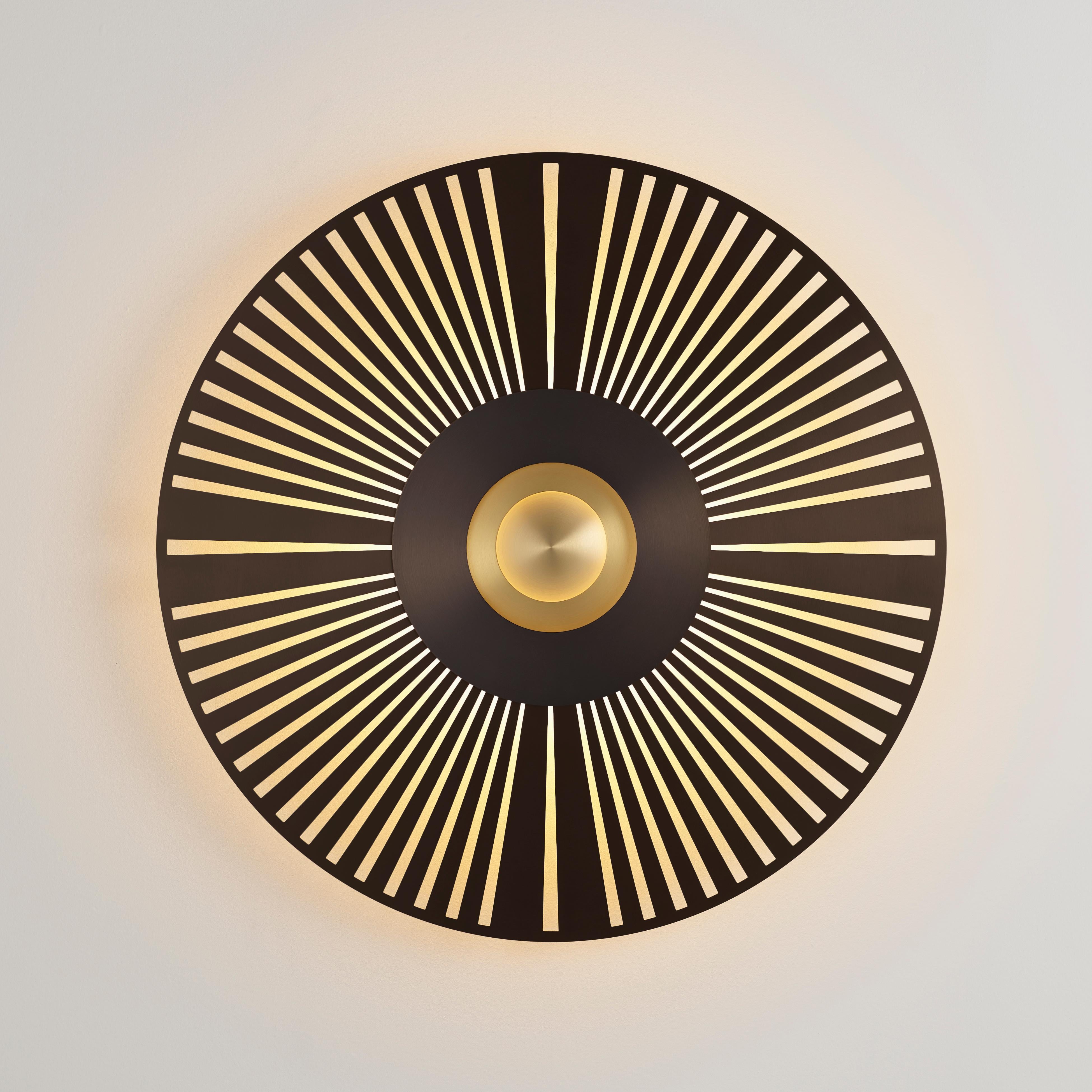 Atmos Eclat Wall Light by Emilie Cathelineau
Dimensions: D80 cm
Materials: Solid brass, Polycarbonate diffuser.
Others finishes and dimensions are available.

All our lamps can be wired according to each country. If sold to the USA it will be