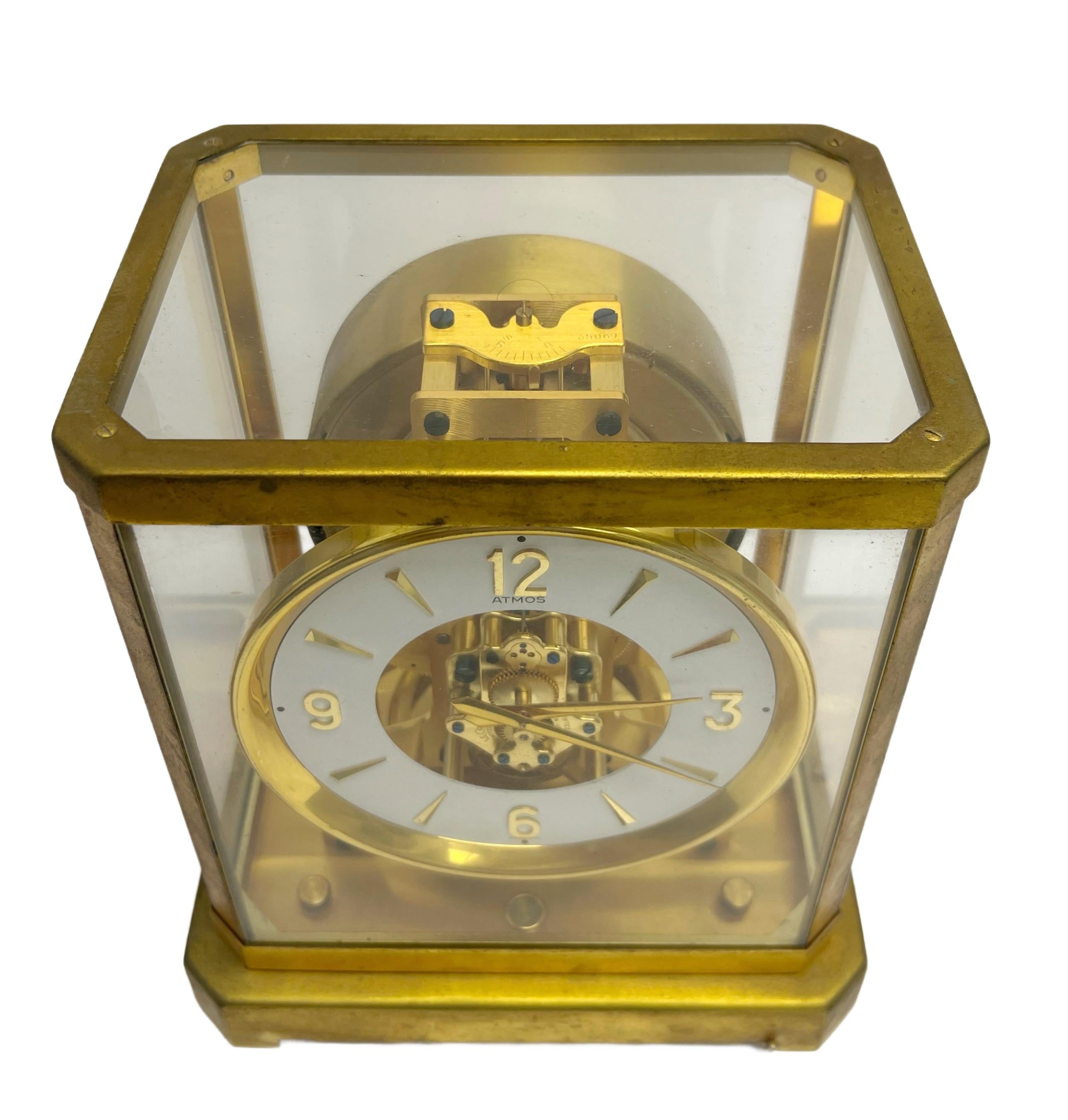 Swiss Atmos Jaeger LeCoultre Clock 35069 circa 1950s For Sale