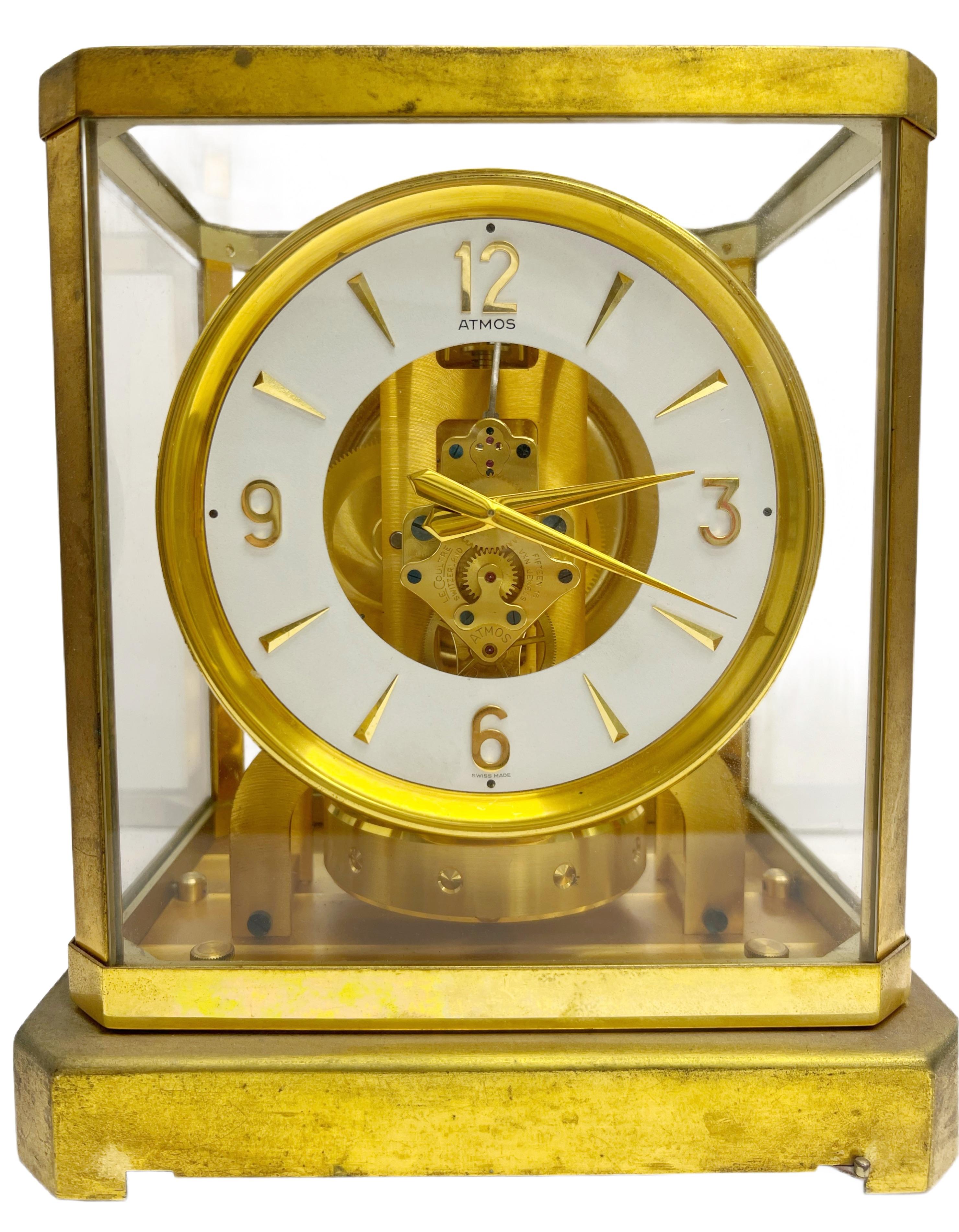 Mid-20th Century Atmos Jaeger LeCoultre Clock 35069 circa 1950s For Sale