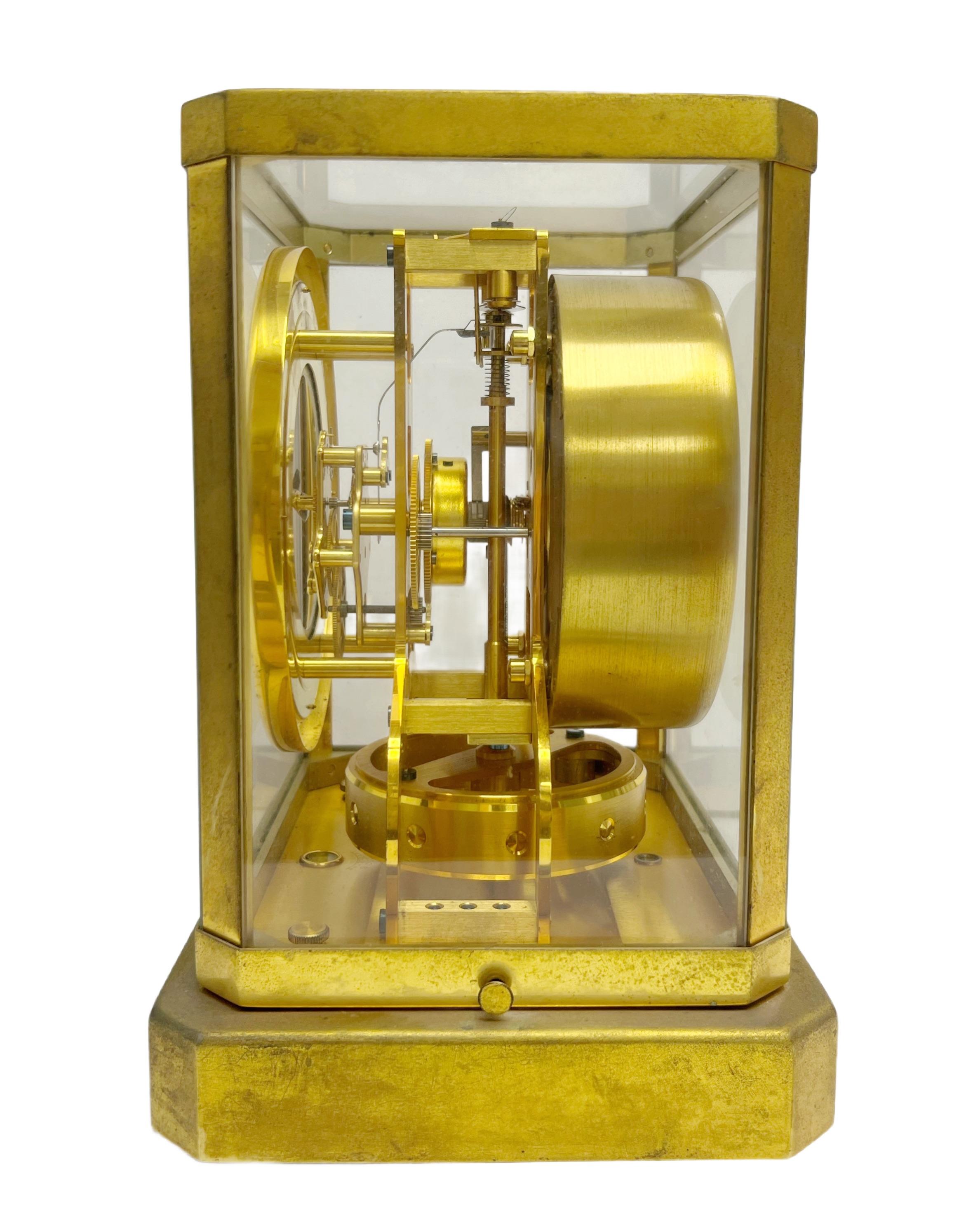 Brass Atmos Jaeger LeCoultre Clock 35069 circa 1950s For Sale