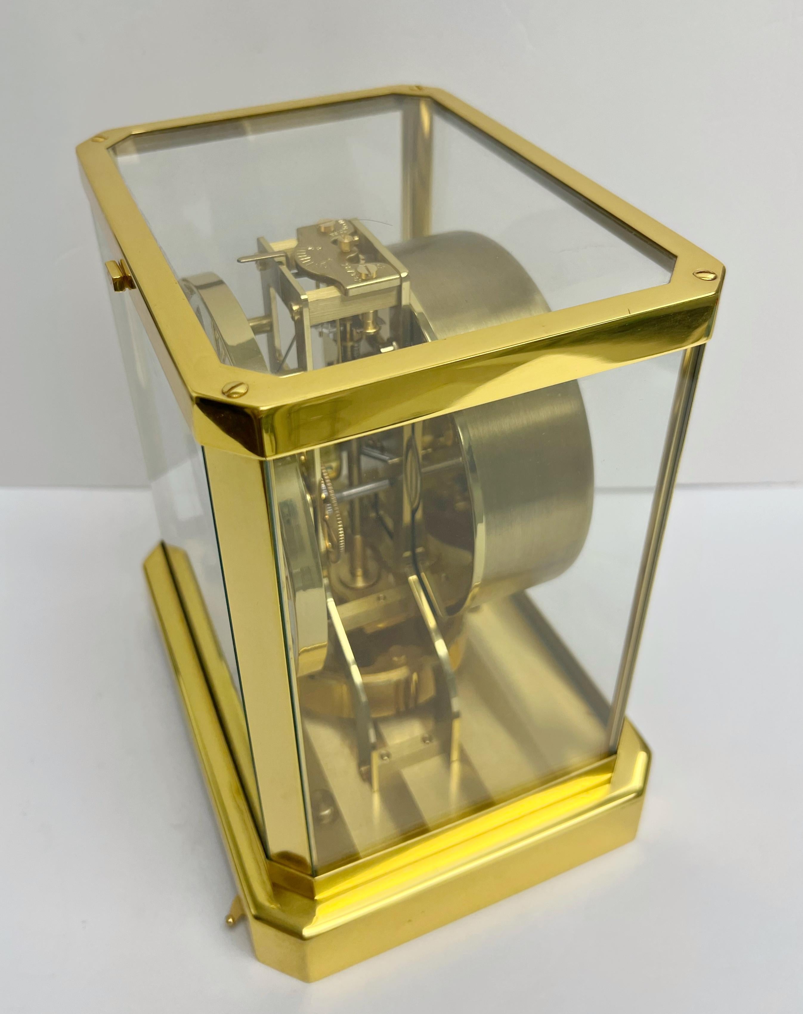 Atmos Jaeger LeCoultre Clock Gold Plated 287992 1960s For Sale 3