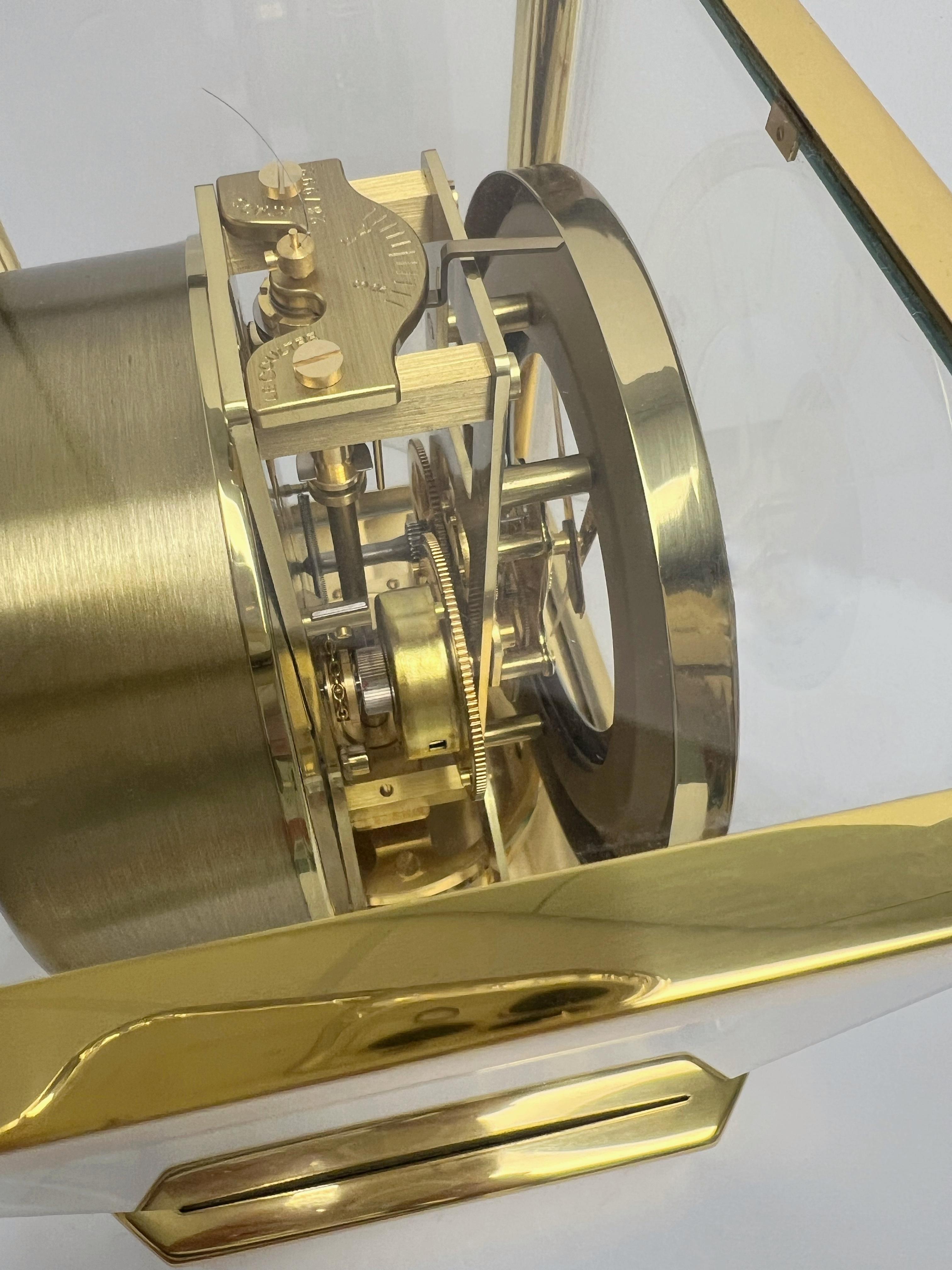 Mid-20th Century Atmos Jaeger LeCoultre Clock Gold Plated 287992 1960s For Sale
