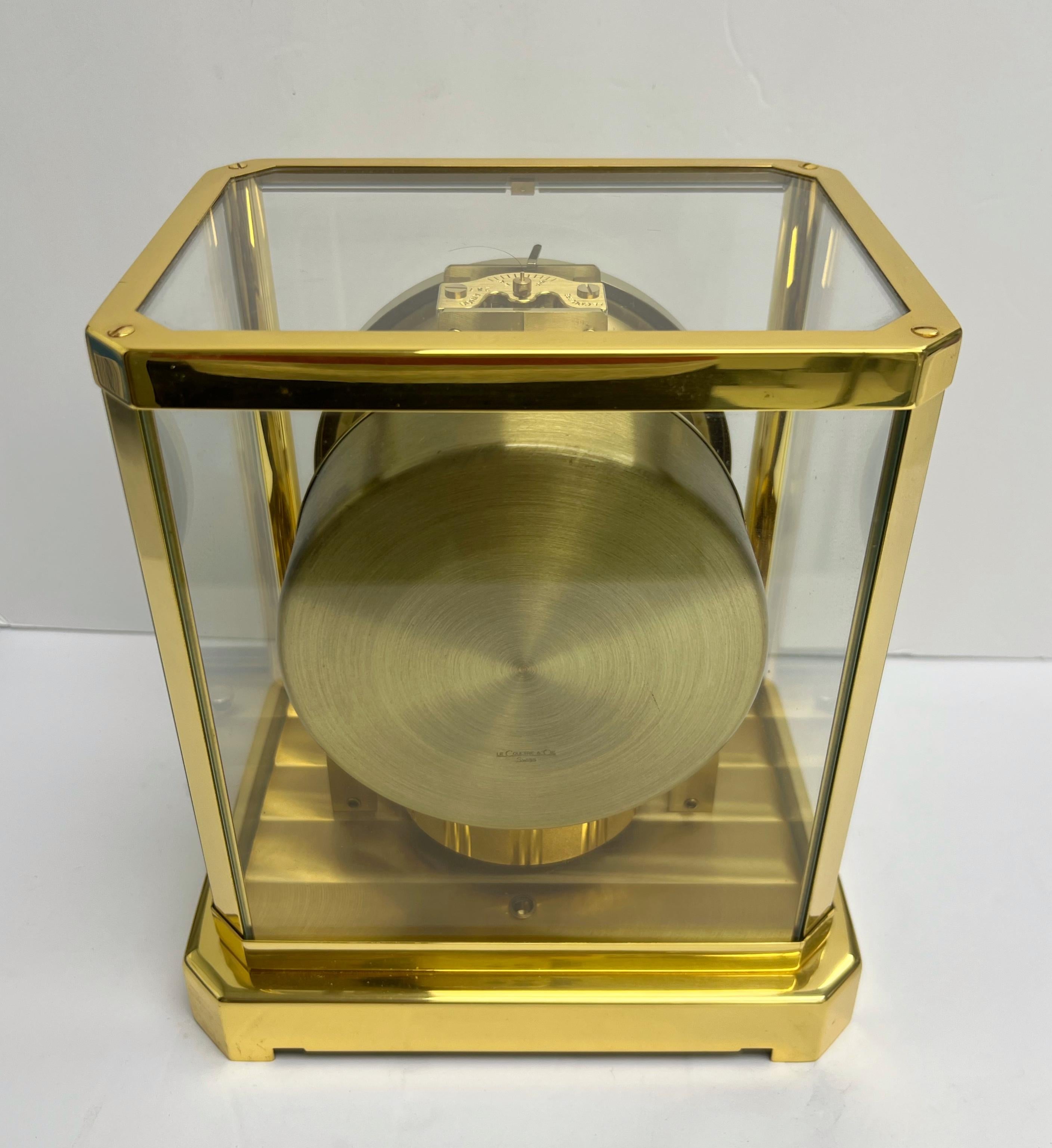 Atmos Jaeger LeCoultre Clock Gold Plated 287992 1960s For Sale 1