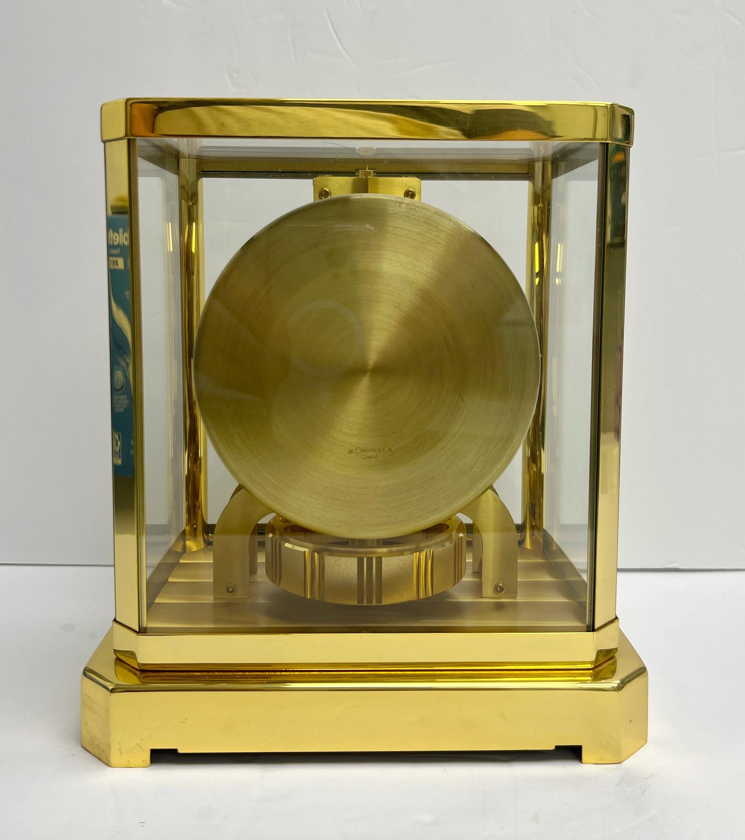 Atmos Jaeger LeCoultre Clock Gold Plated 287992 1960s For Sale 2