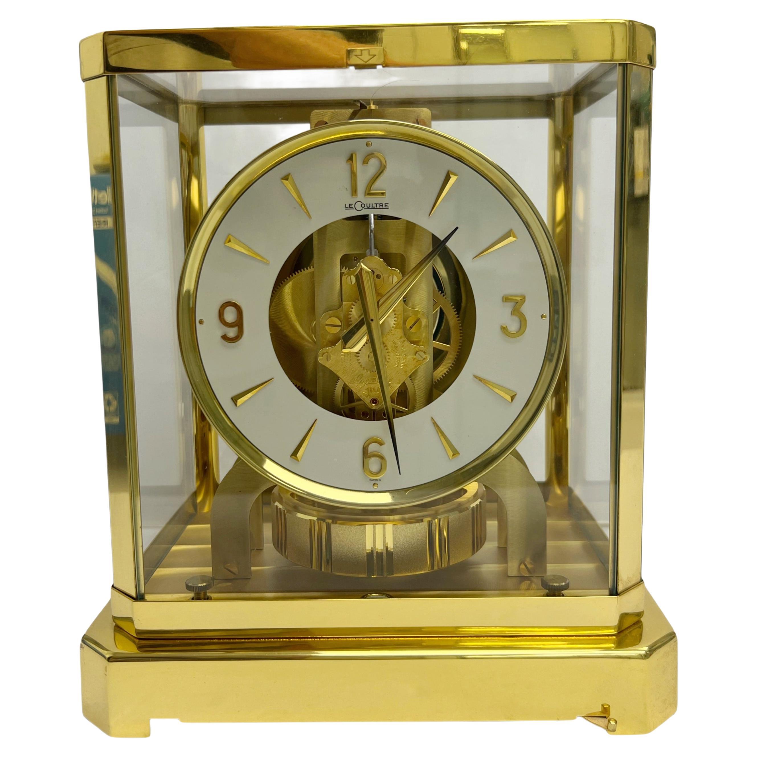 Atmos Jaeger LeCoultre Clock Gold Plated 287992 1960s