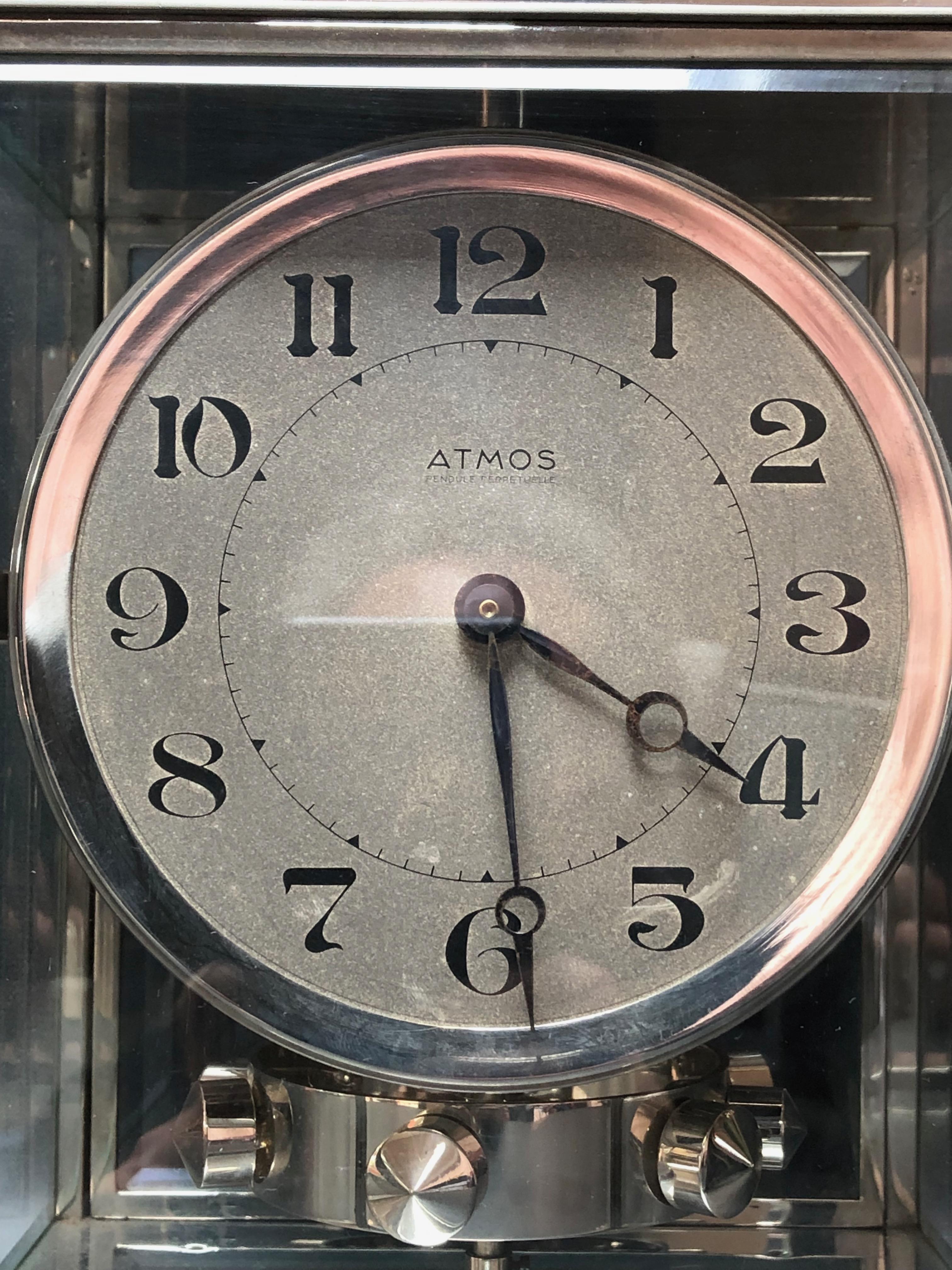 Art Deco Atmos Perpetual clock by Jean Léon REUTTER 1899/1971 For Sale