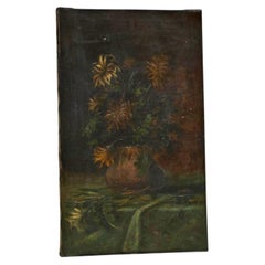 Atmospheric and Tonalist Bouquet Oil on Canvas Early 20th Century