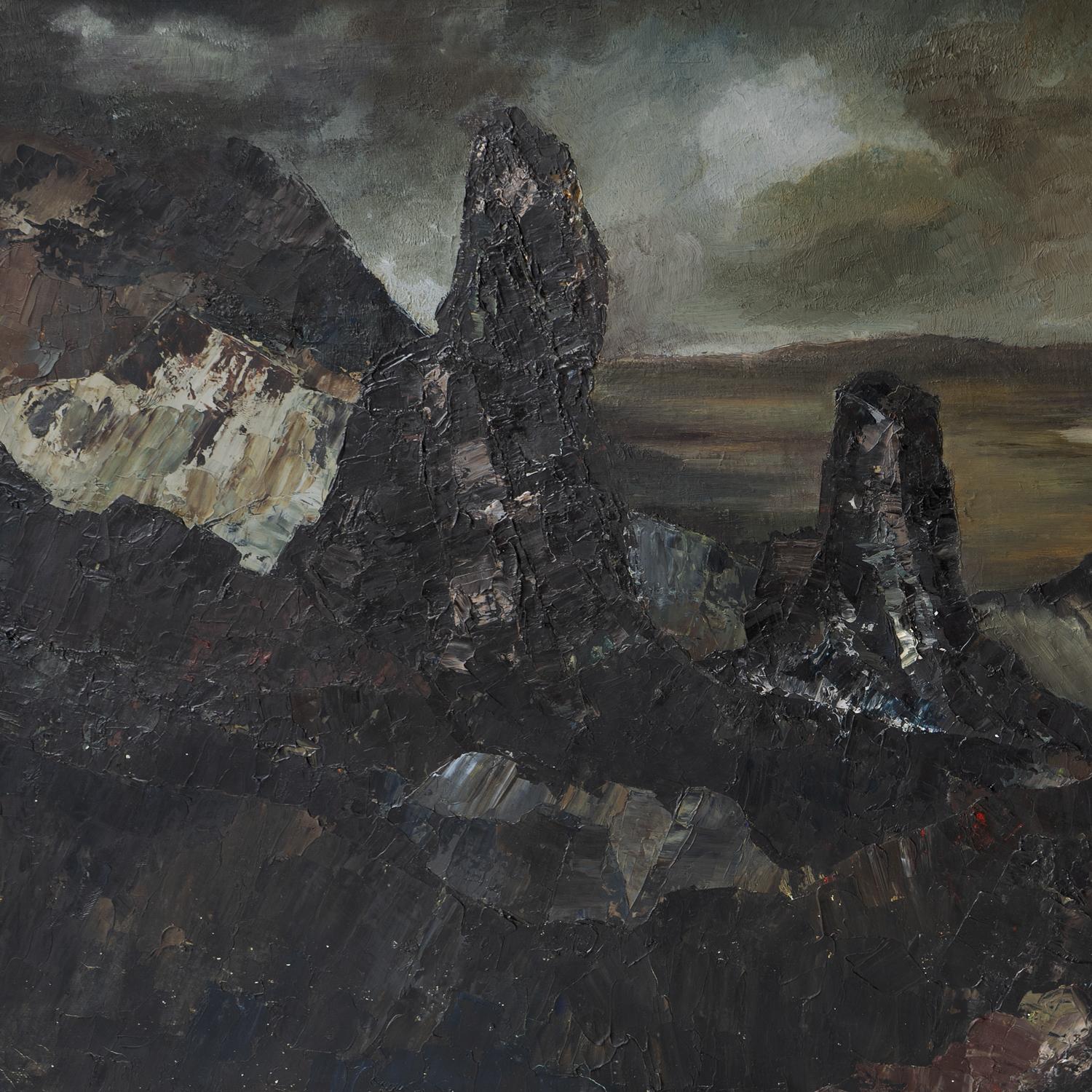 Painted Atmospheric Welsh Landscape, Vintage Original Oil Painting, 1970s For Sale