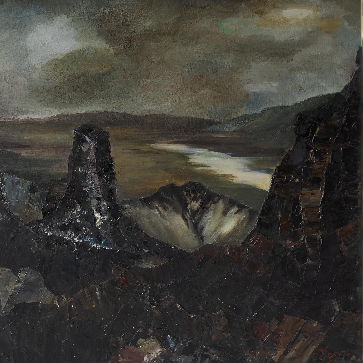 Atmospheric Welsh Landscape, Vintage Original Oil Painting, 1970s In Good Condition For Sale In Bristol, GB