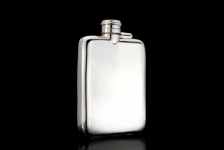Antique sterling silver small hip flask 

Made in England, Birmingham, 1929
Maker: Daniel & Arter Ltd.
Fully hallmarked.

The firm was established in Birmingham in the late 19th century (the first known sterling silver hallmark was entered in