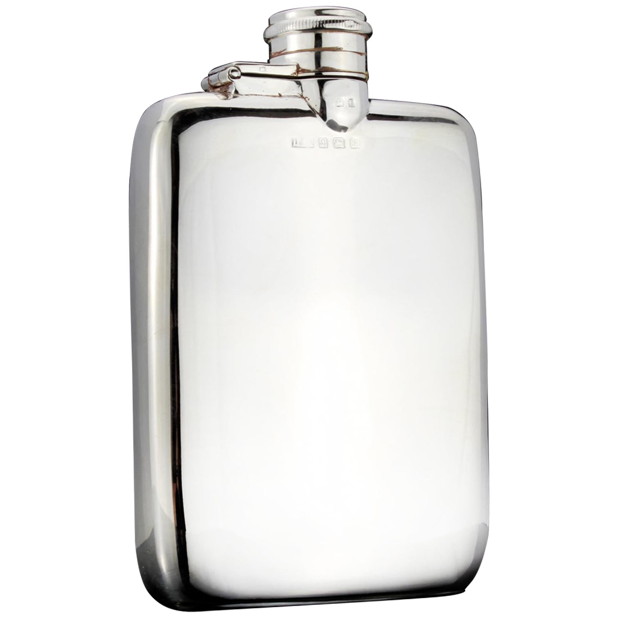 Antique Sterling Silver Small Hip Flask