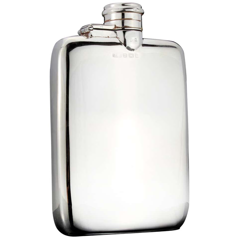 Antique Sterling Silver Small Hip Flask at 1stDibs
