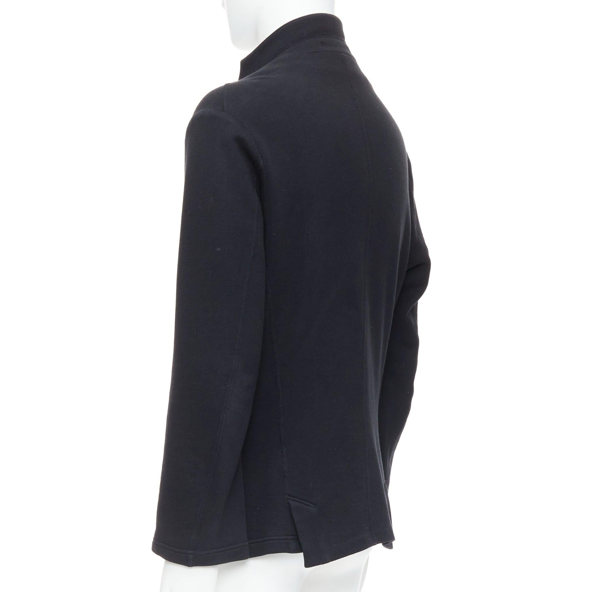 ATO black cotton jersey panelled pocketed cropped blazer IT46 S For Sale 2