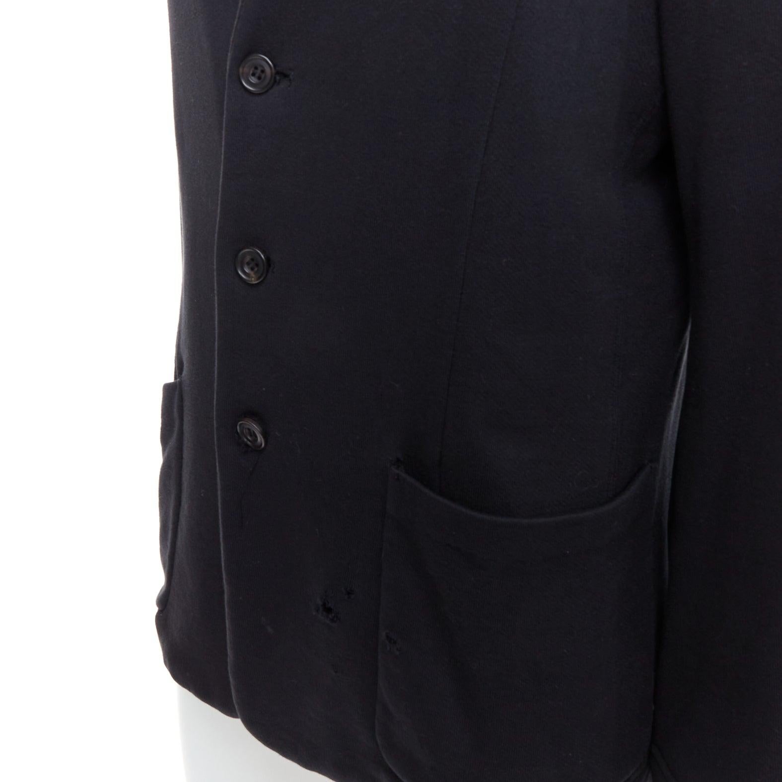 ATO black cotton jersey panelled pocketed cropped blazer IT46 S For Sale 3