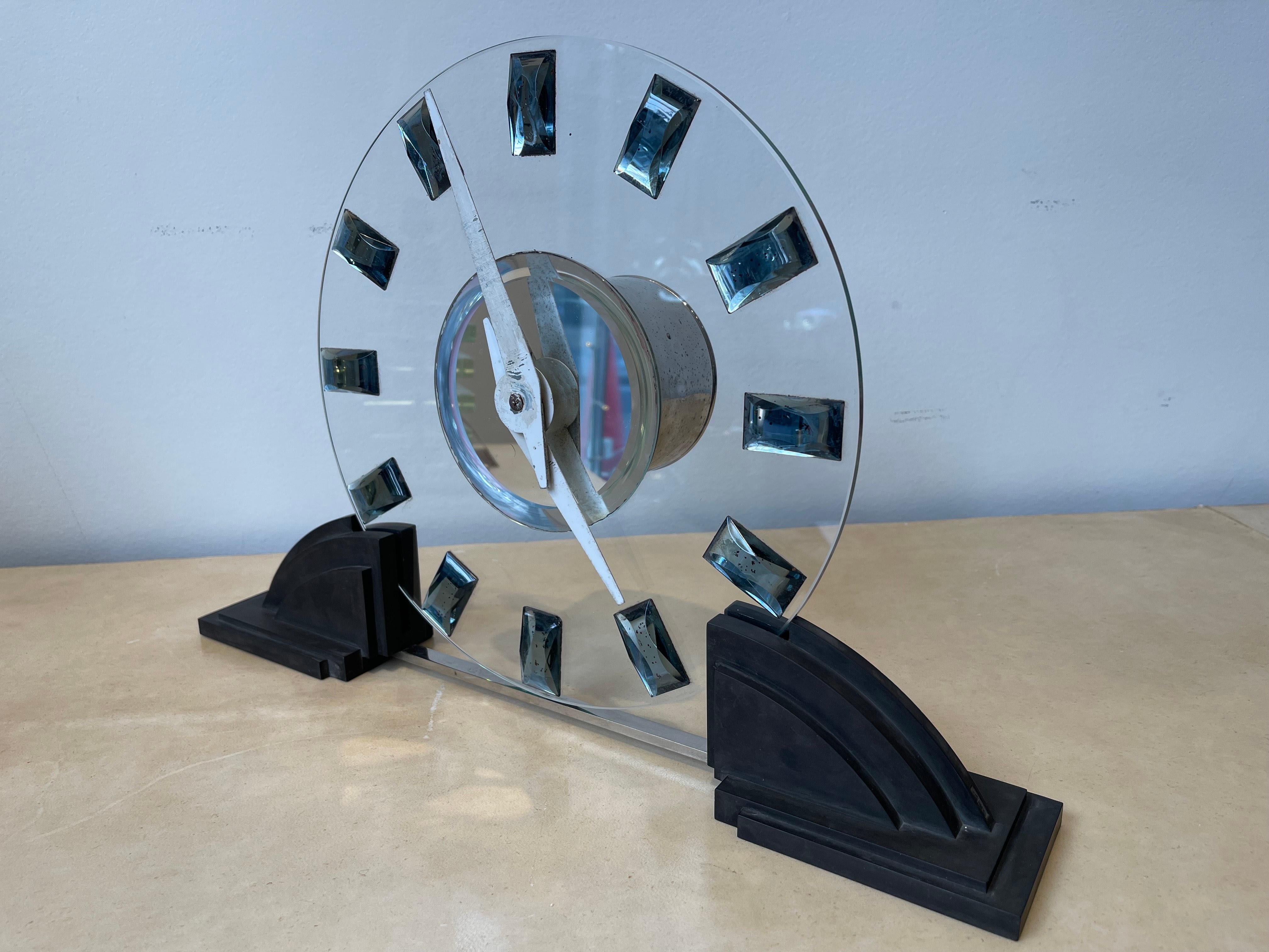 French ATO Electric Table Clock, 1940s For Sale