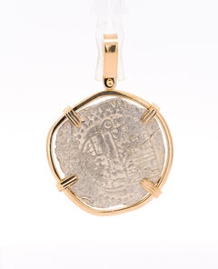 Atocha Shipwreck 4 Reale Grade 2 Potosi Mint Coin and 14K Gold Bezel Pendant