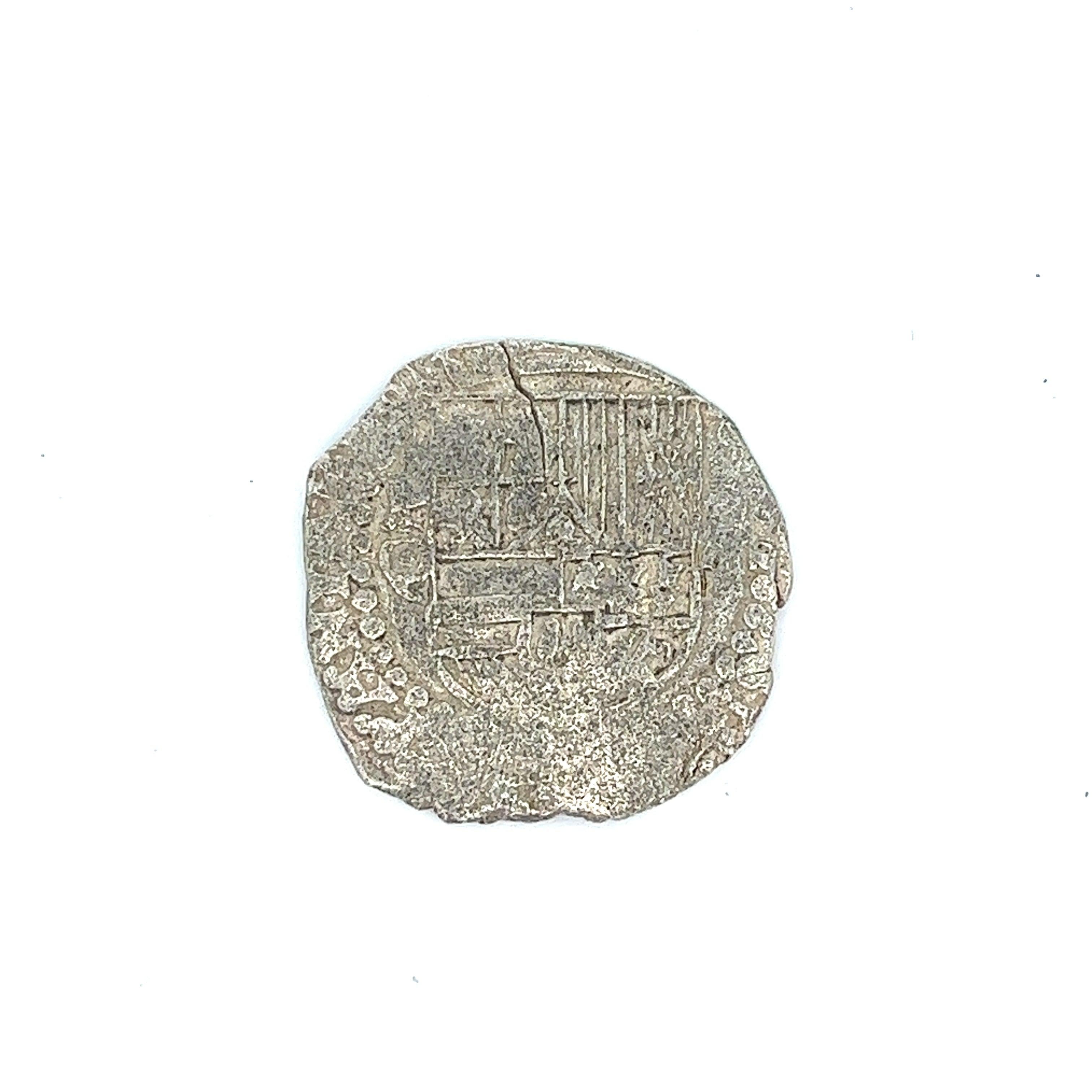 Atocha Shipwreck 4 Reale Grade 2 Potosi Mint Coin et pendentif en or 14 carats en vente 1