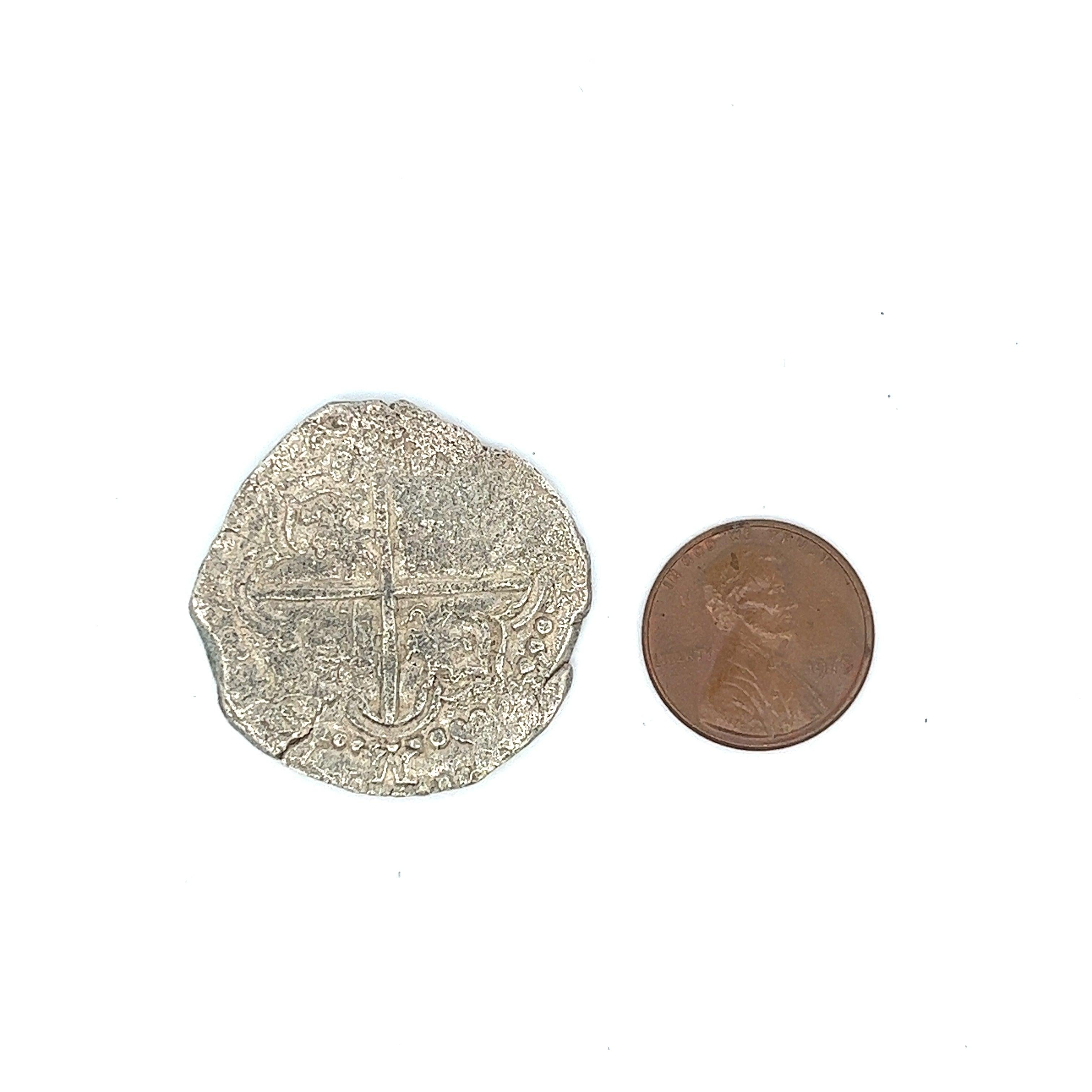 Atocha Shipwreck 4 Reale Grade 2 Potosi Mint Coin and 14K Gold Bezel Pendant For Sale 2