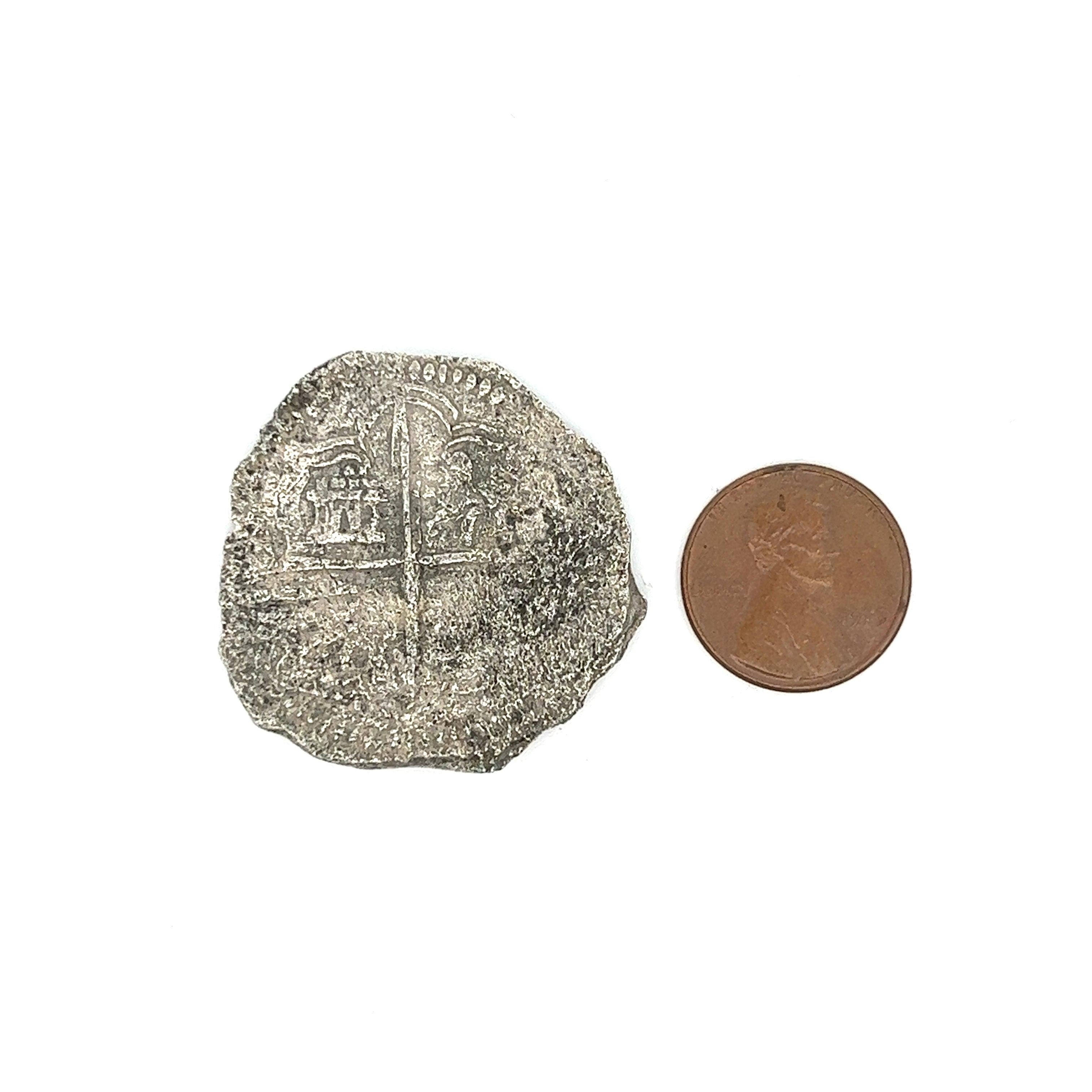 Atocha Shipwreck 4 Reale Grade 3 pièce de monnaie Potosi et pendentif en or Unisexe en vente