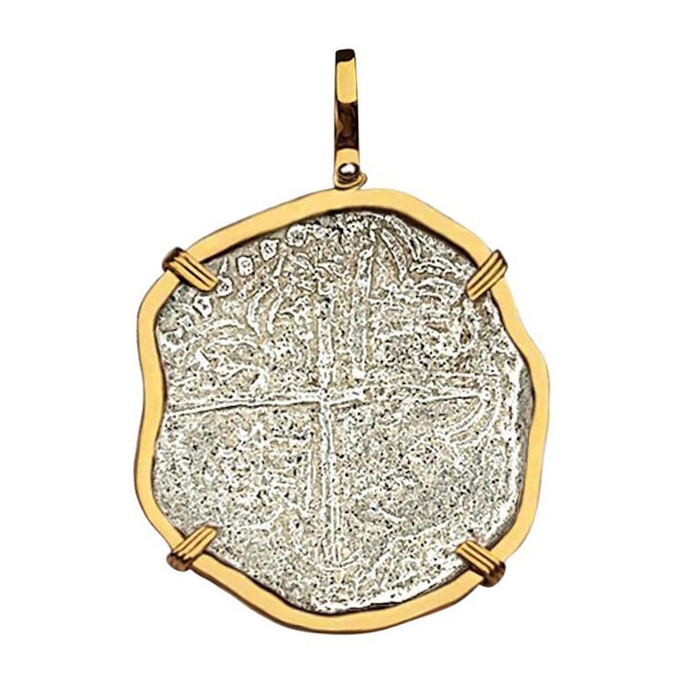 Atocha Shipwreck 4 Reale Grade 3 Potosi Mint Coin and Gold Pendant