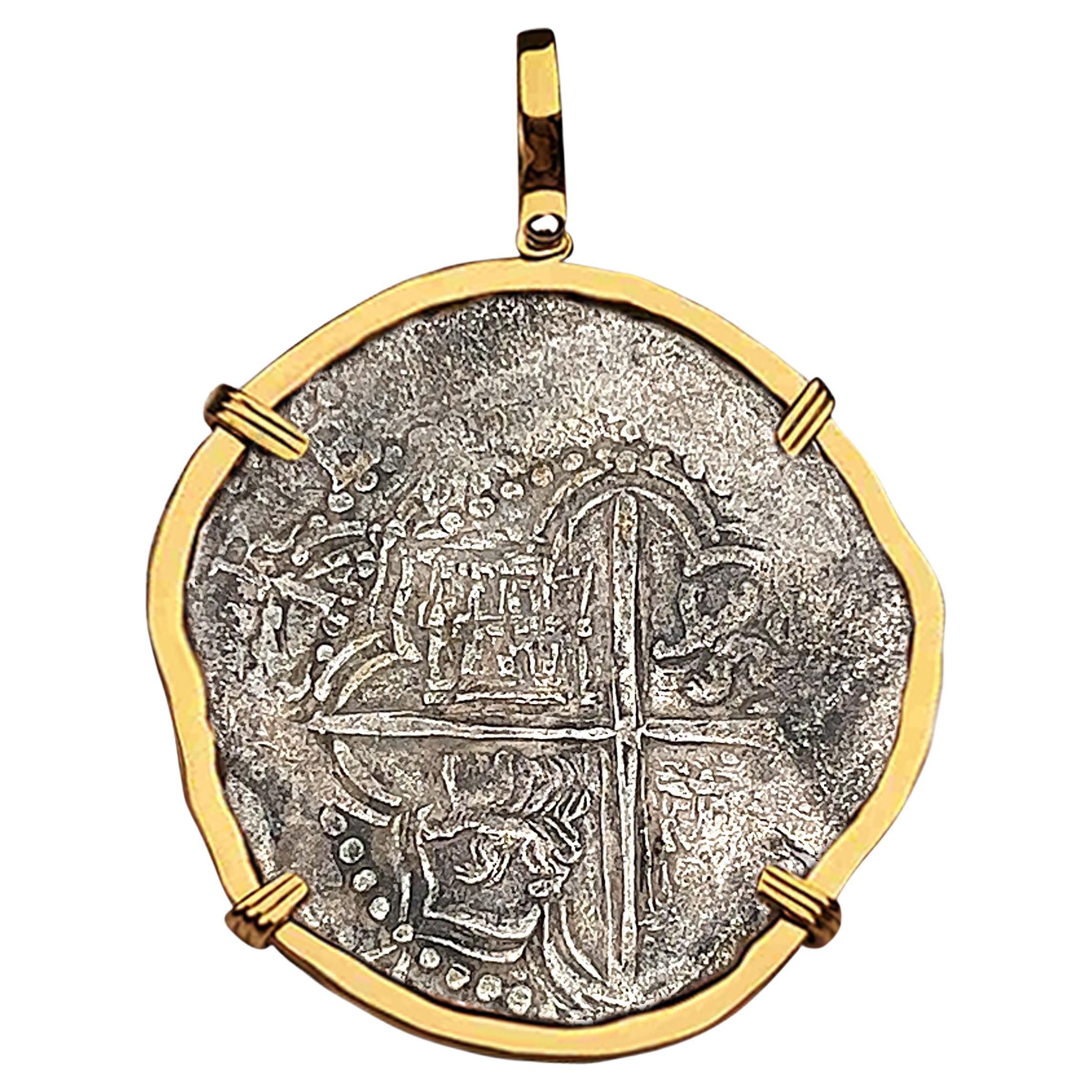 Atocha Shipwreck 8 Reale Grade 1 Assayer Q Coin and Gold Pendant