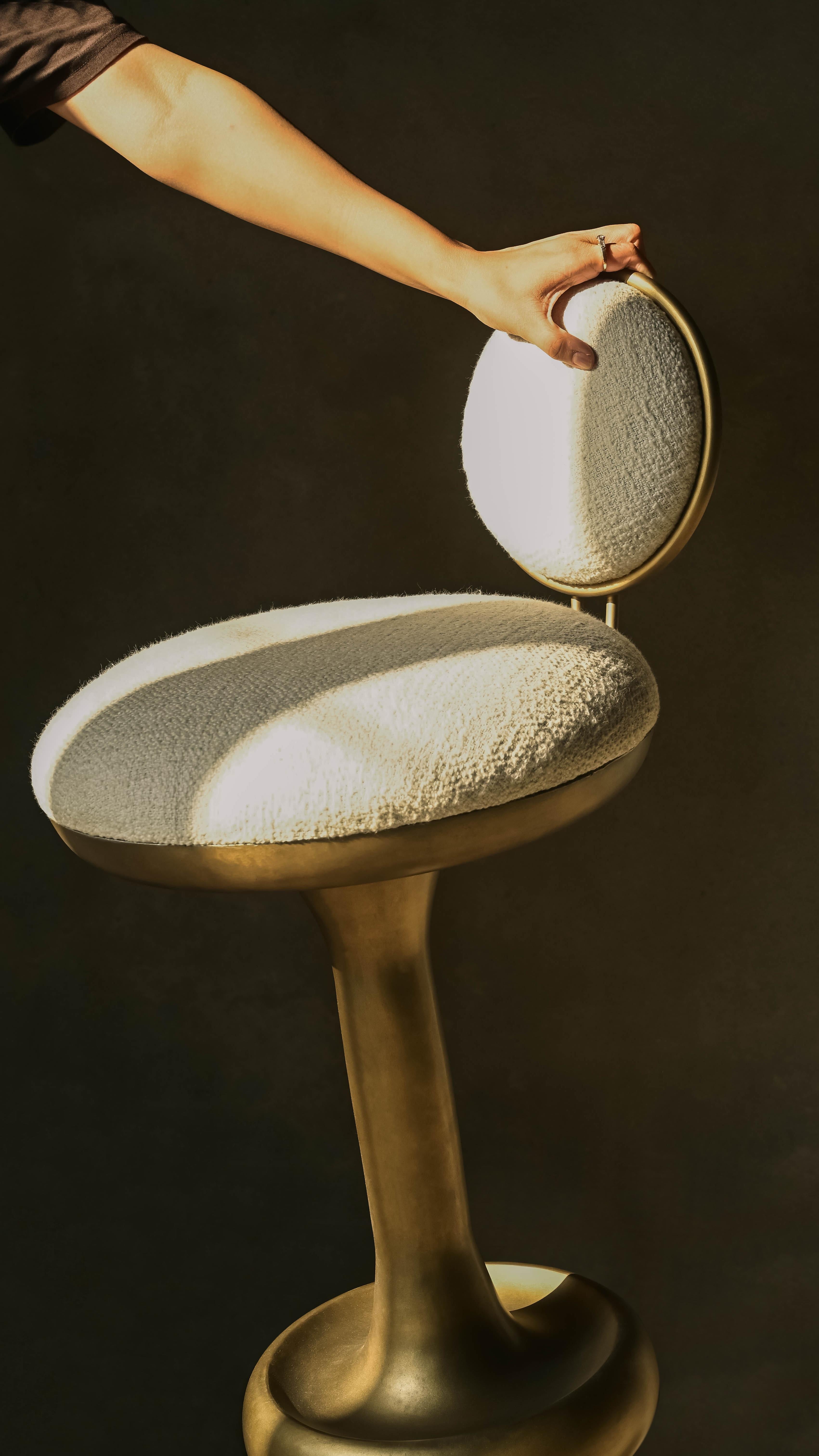 Etched Atom Barstool by Studio Namit Khanna For Sale