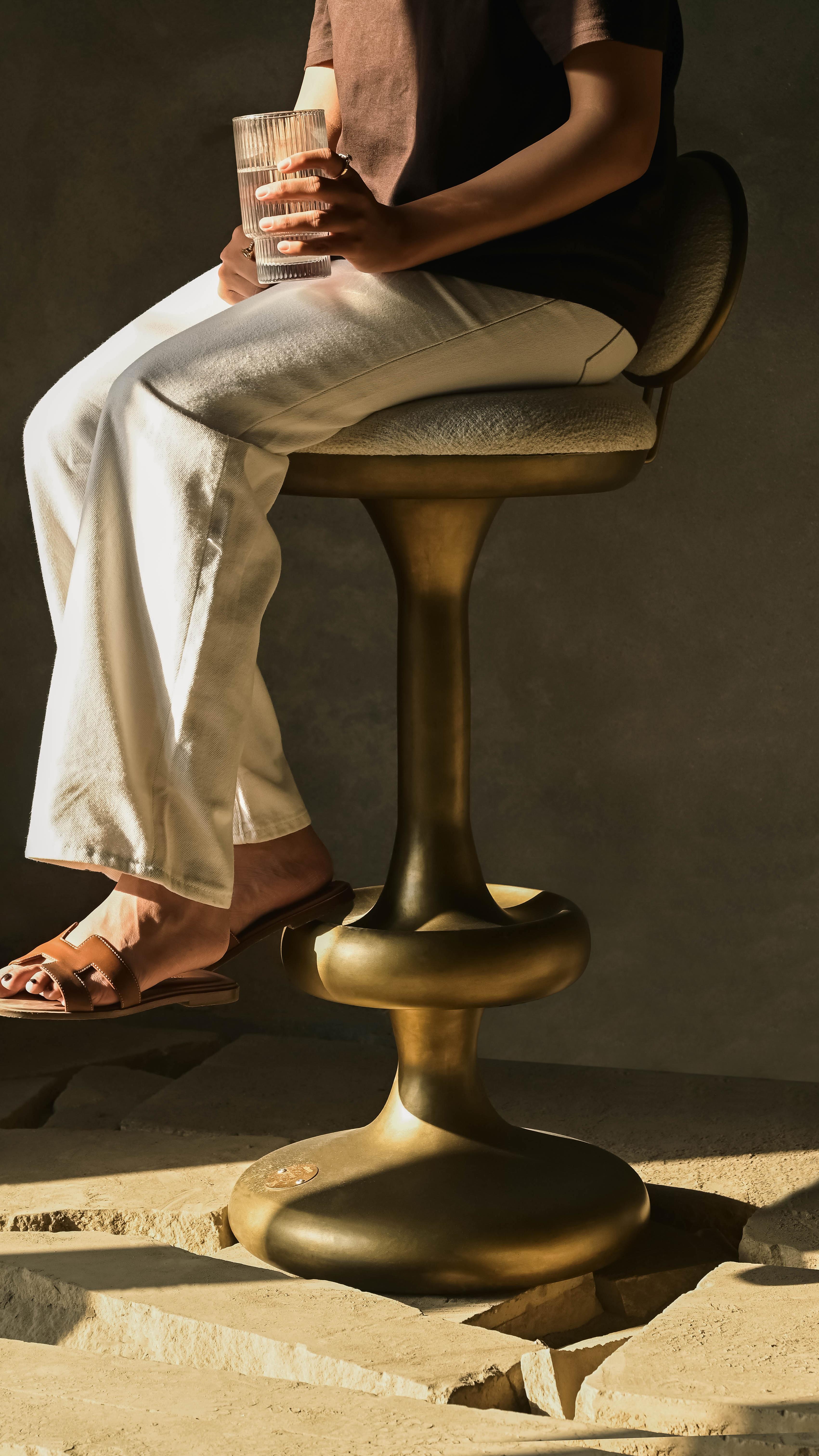 Atom Barstool by Studio Namit Khanna In New Condition For Sale In Moradabad, Uttar Pradesh