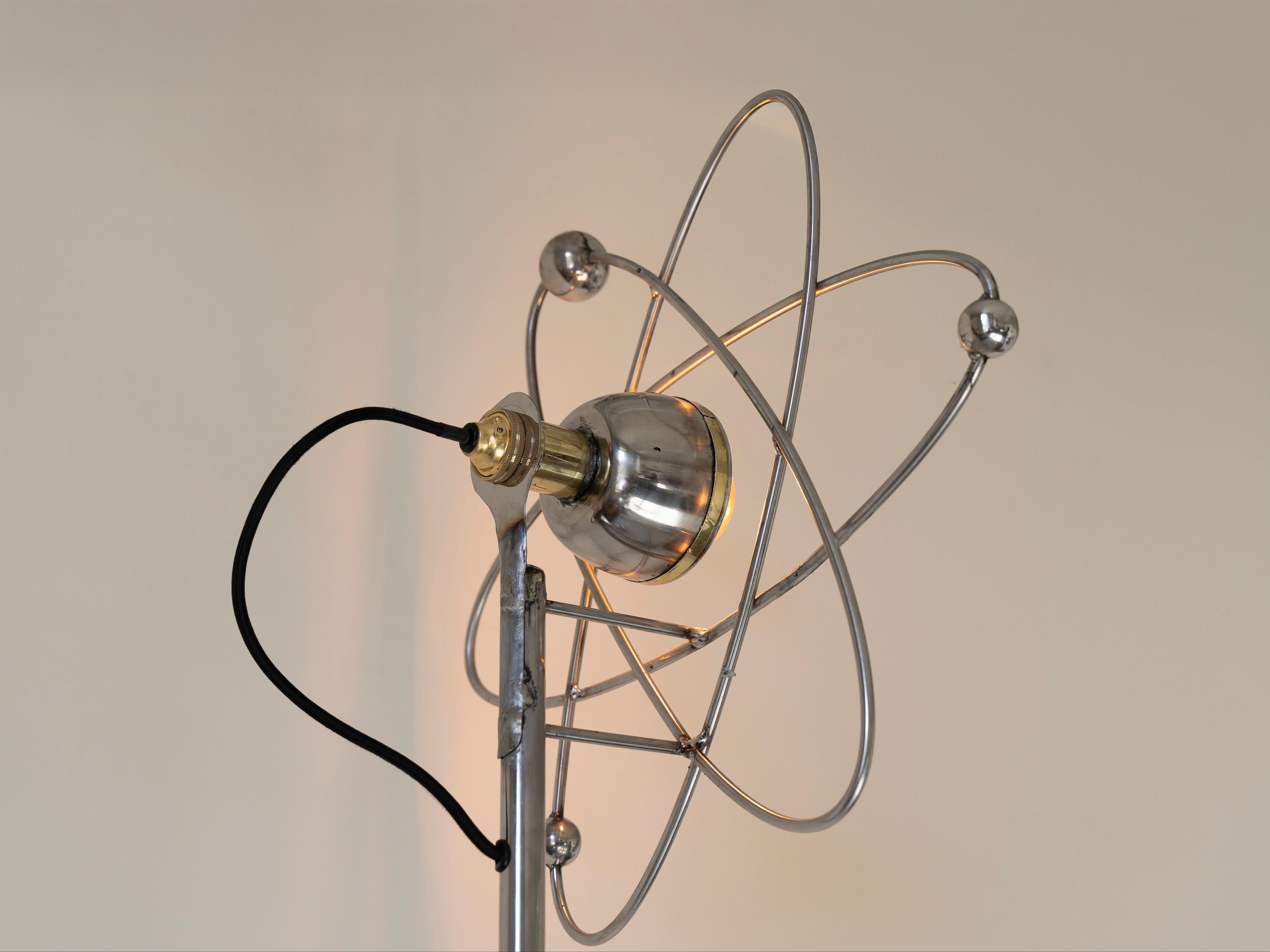 Lámpara Atom de Sam Rush homenaje en acero y latón al modelo Atomic Whirl de los años 50 Otro en venta