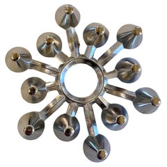 Atomic Age Chrome Plated Mid Century Japanese 12 Candle Holder