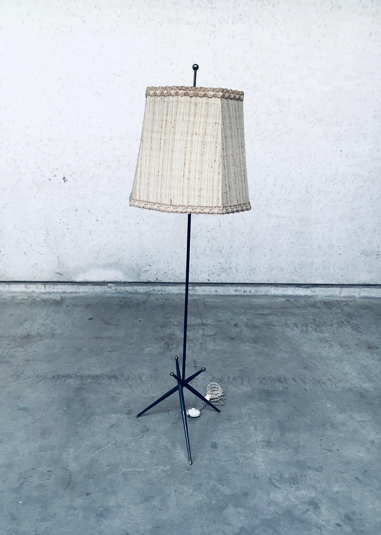 Metal Atomic Age Design Floor Lamp, Belgium 1950's For Sale