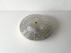 Atomic Age Metal and Glass Flush Mount or Wall Lamp by Hustadt, 1960s Germany