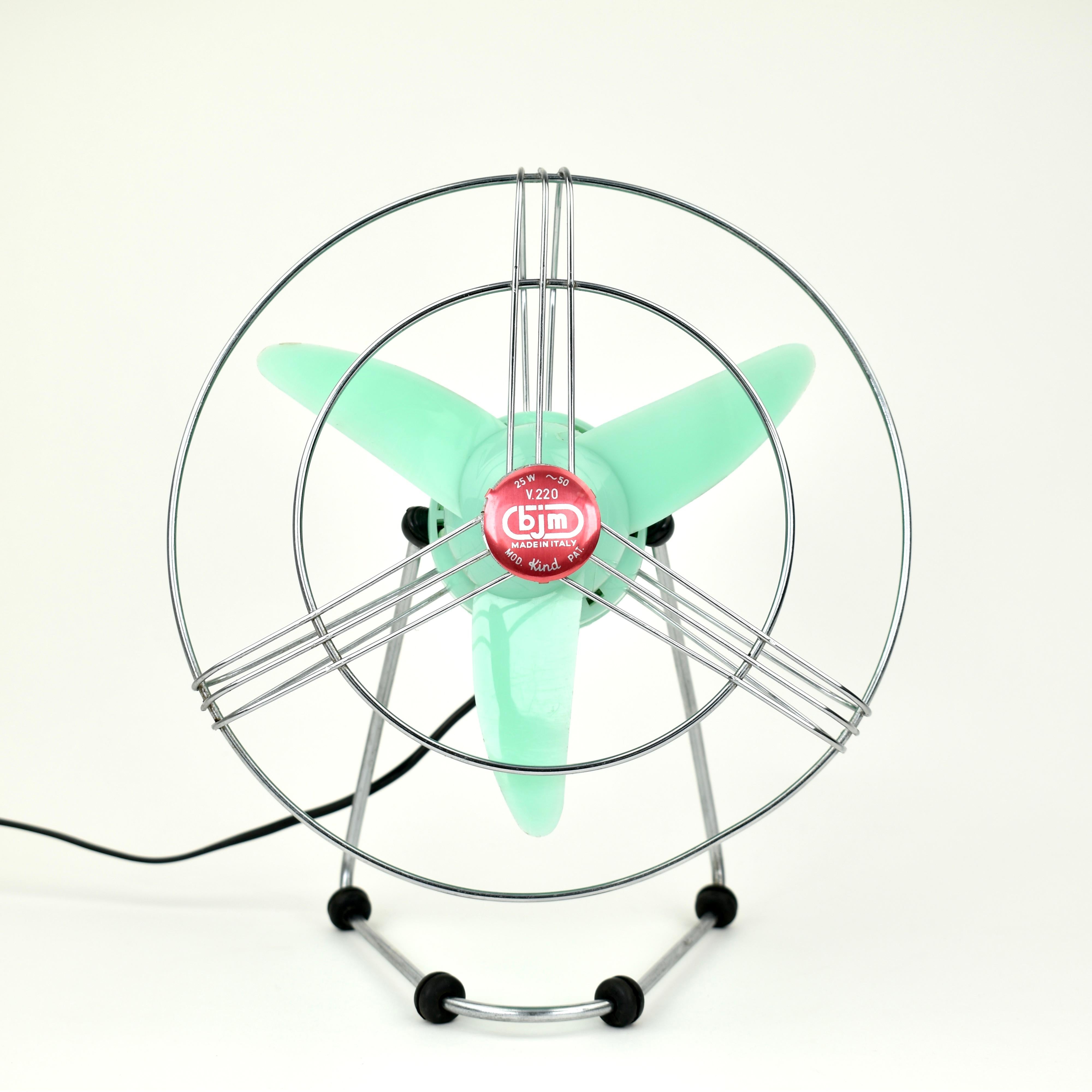 Mid-Century moderno Ventilatore da tavolo italiano Atomic Age Greene & Greene di BJM in vendita